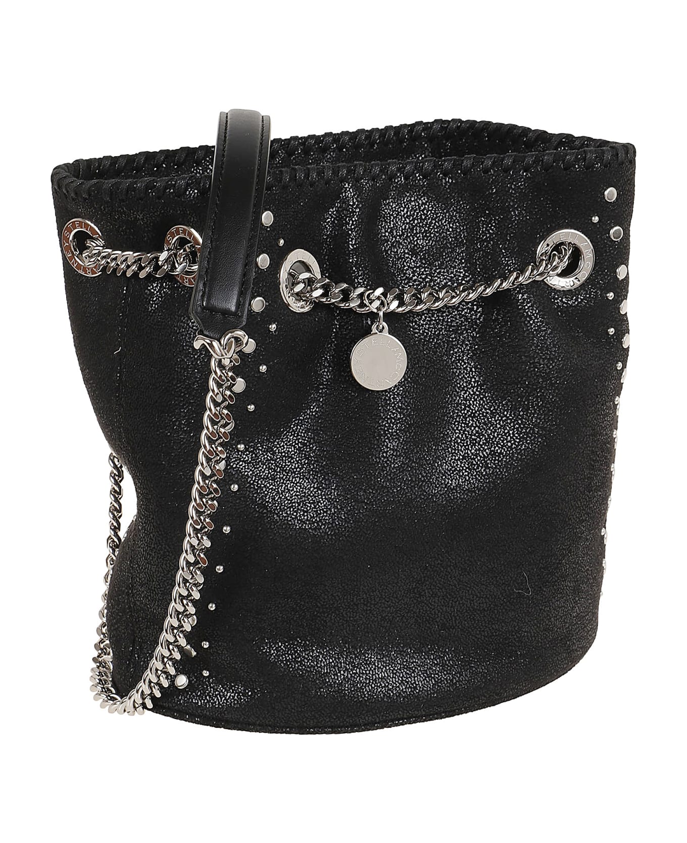 Stella McCartney Shoulder Bag Eco Shaggy Deer W/studs - Black