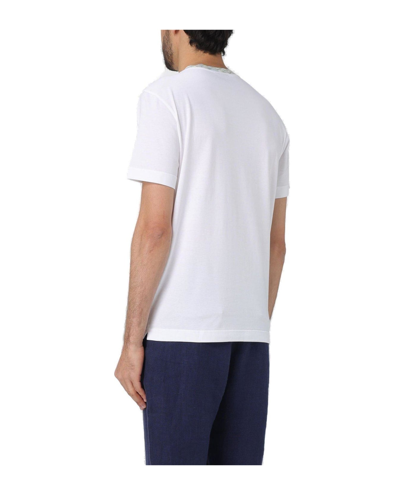 Missoni Logo-embroidered Crewneck T-shirt - White
