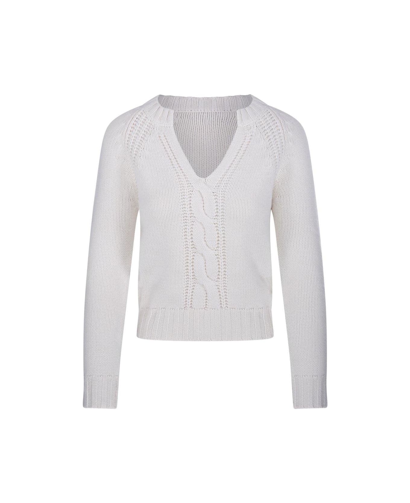 Max Mara V-neck Long-sleeved Jumper - White