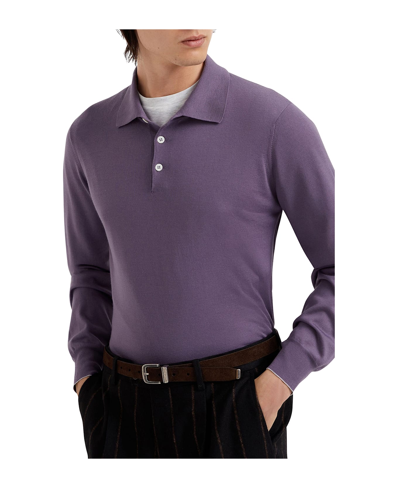 Brunello Cucinelli Purple Amaranth Polo Shirt - Blue