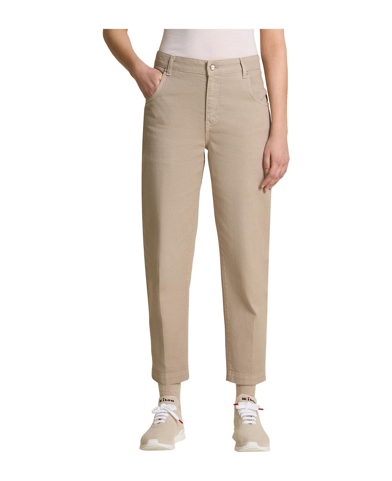 Kiton Trousers Cotton - BEIGE