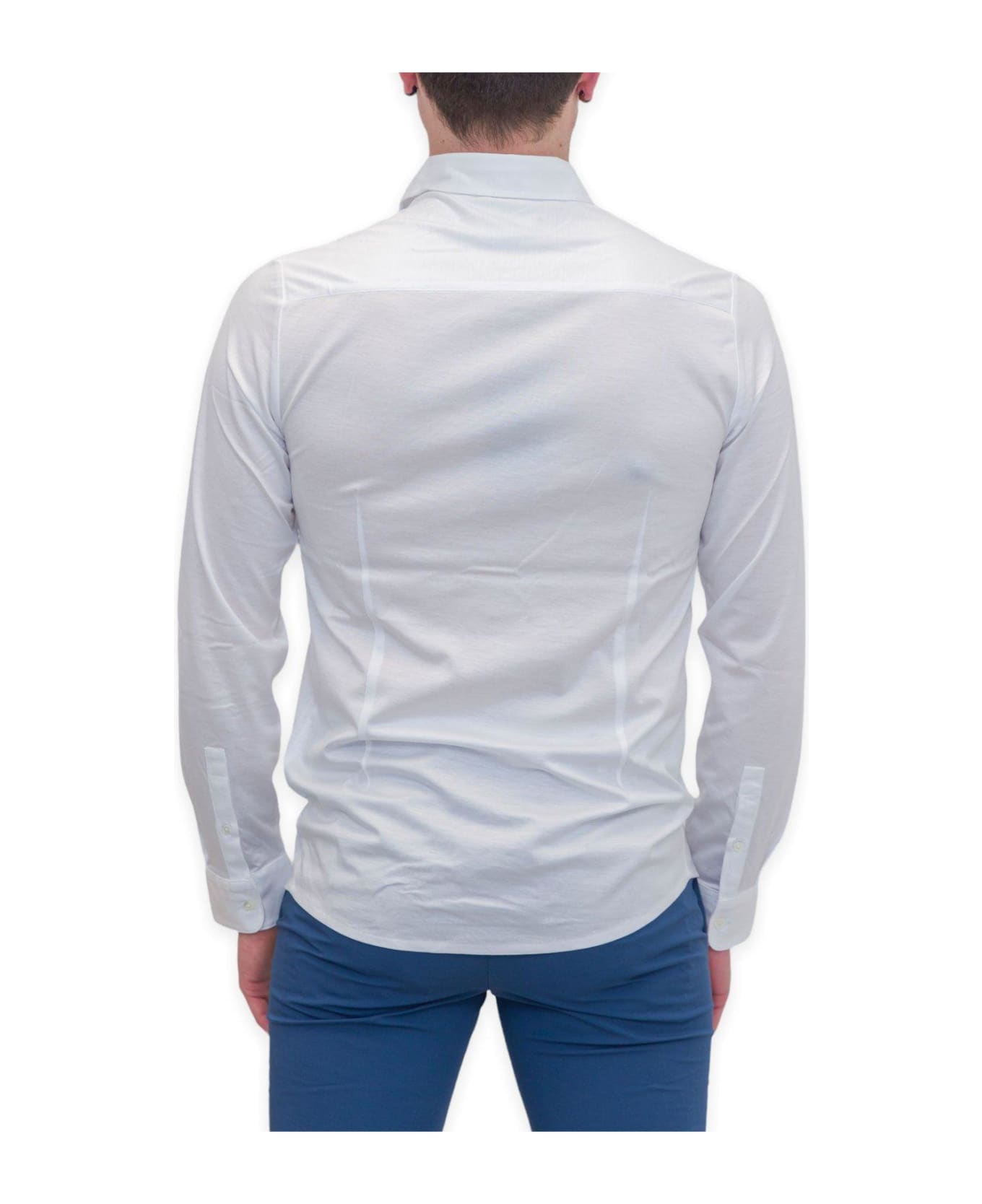 Emporio Armani Curved Hem Buttoned Shirt - White