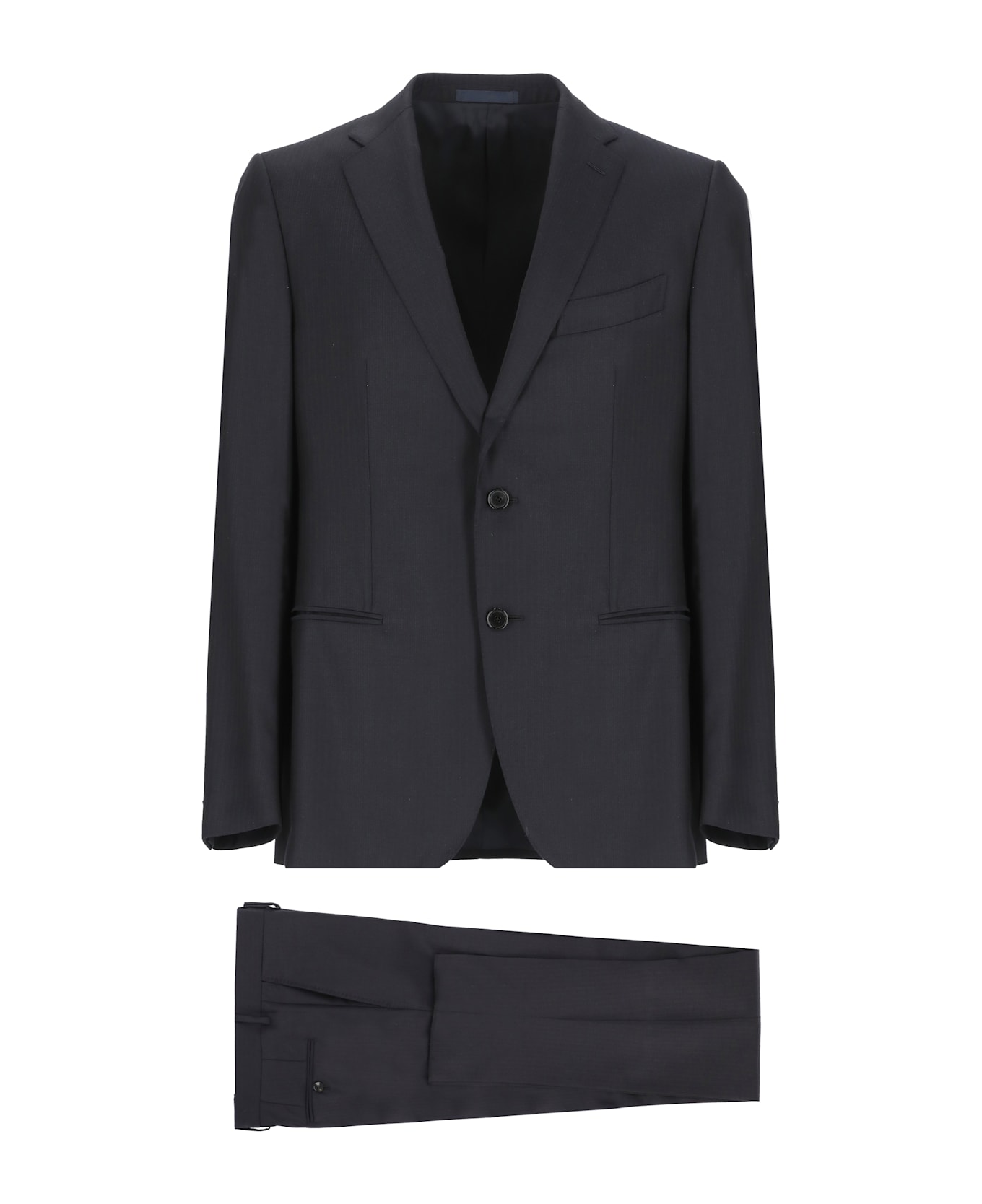 Caruso Wool Suit - Blue