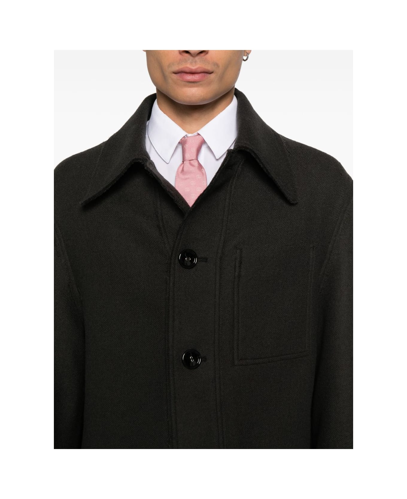 Ami Alexandre Mattiussi Wool Shirt Jacket - Grey