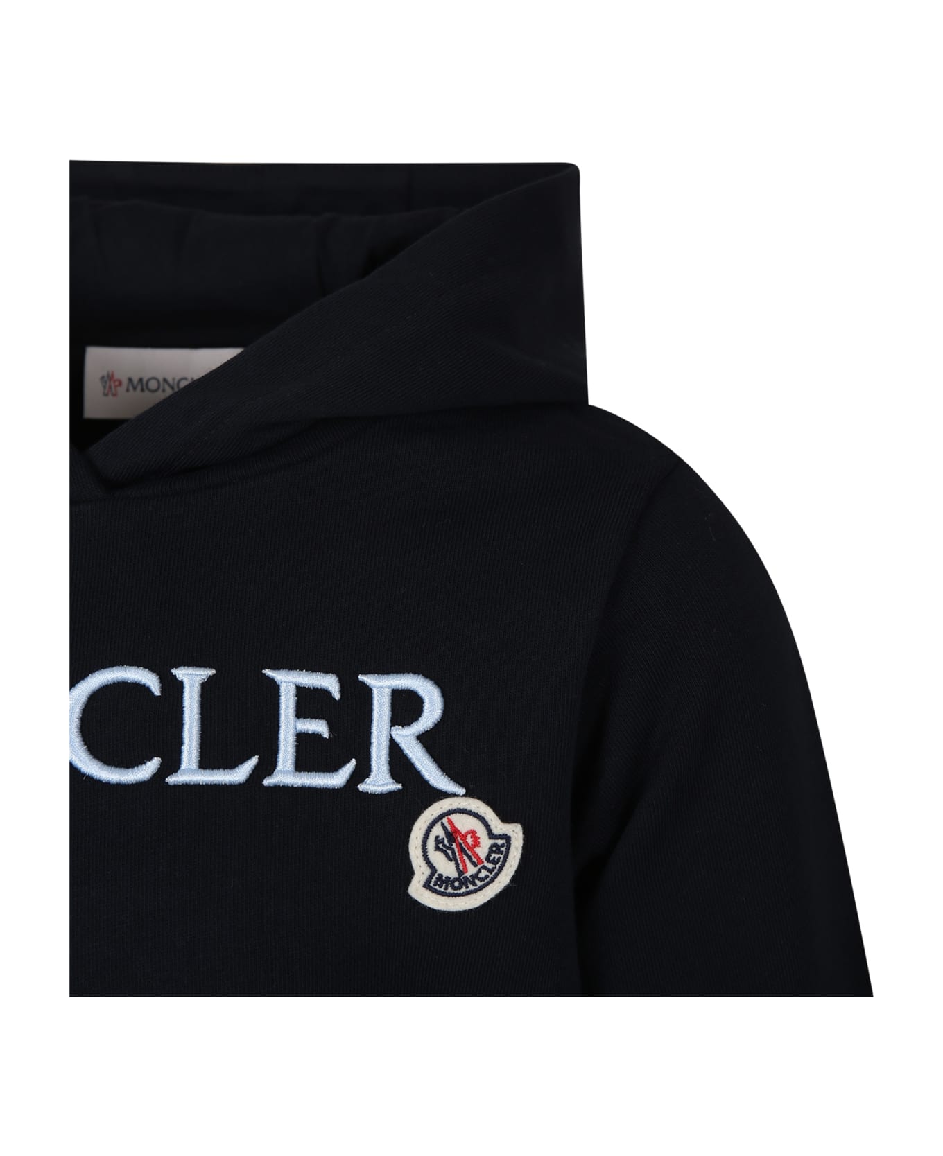 Moncler Blue Sweatshirt For Girl With Logo - Blue