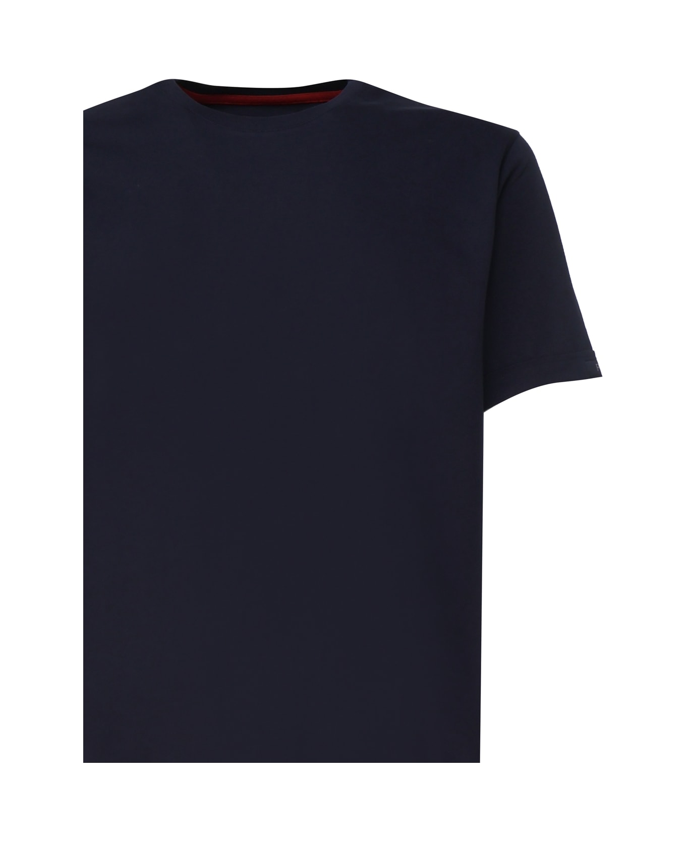 Fay Cotton T-shirt With Contrasting Color Collar - Biro
