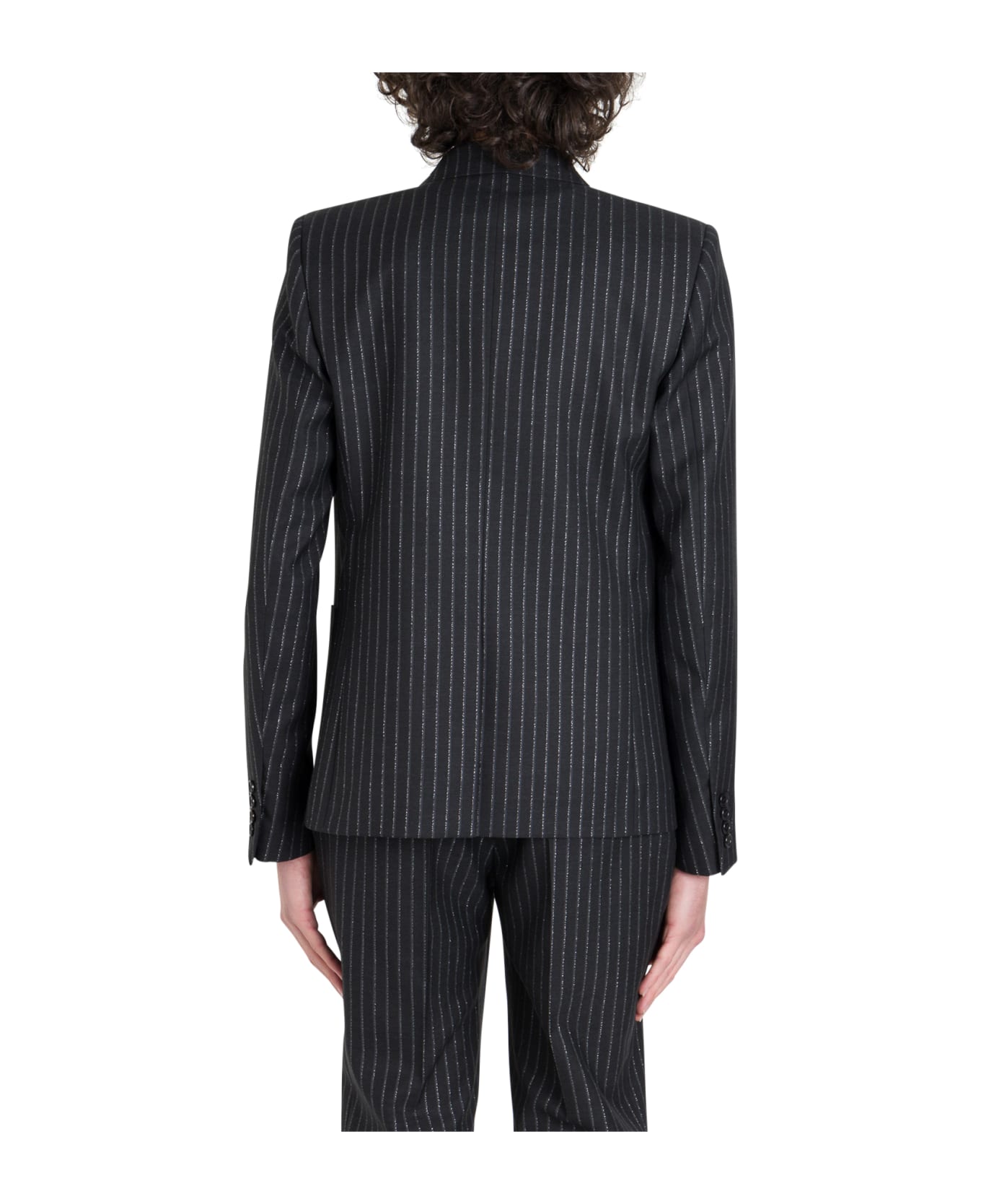 Saint Laurent Lurex Pinstripe Blazer - Nero