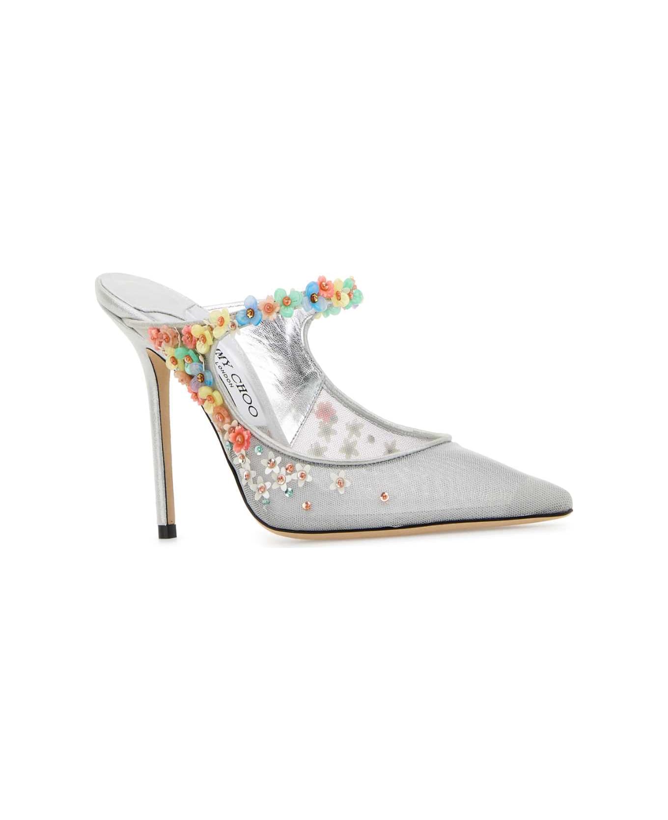 Jimmy Choo Silver Mesh Daisy Mules - SILVERMULTI