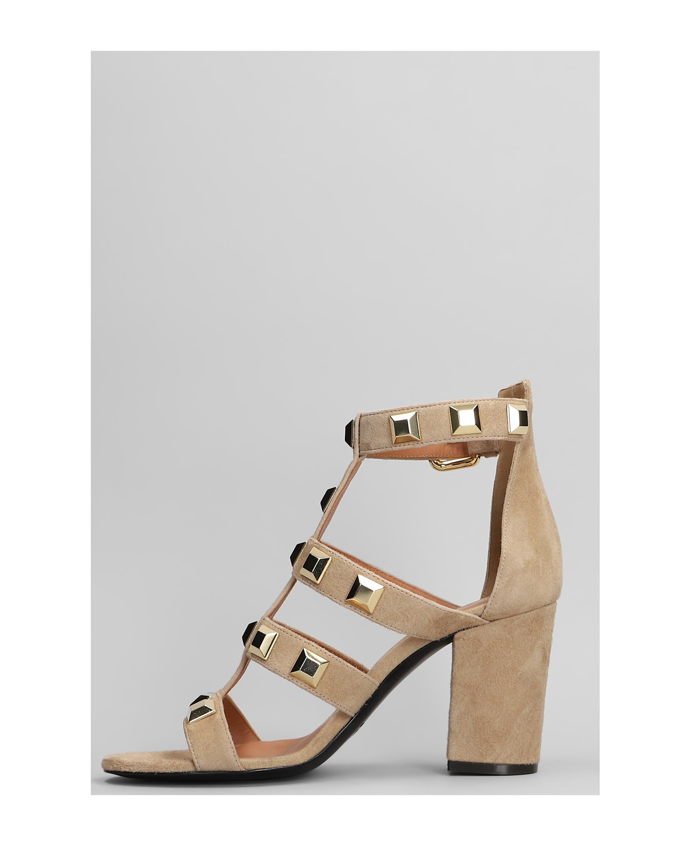 Via Roma 15 Sandals In Beige Suede - beige