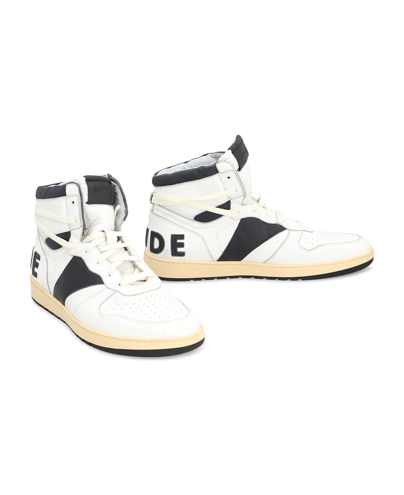 Rhude Rhecess Leather High-top Sneakers - White