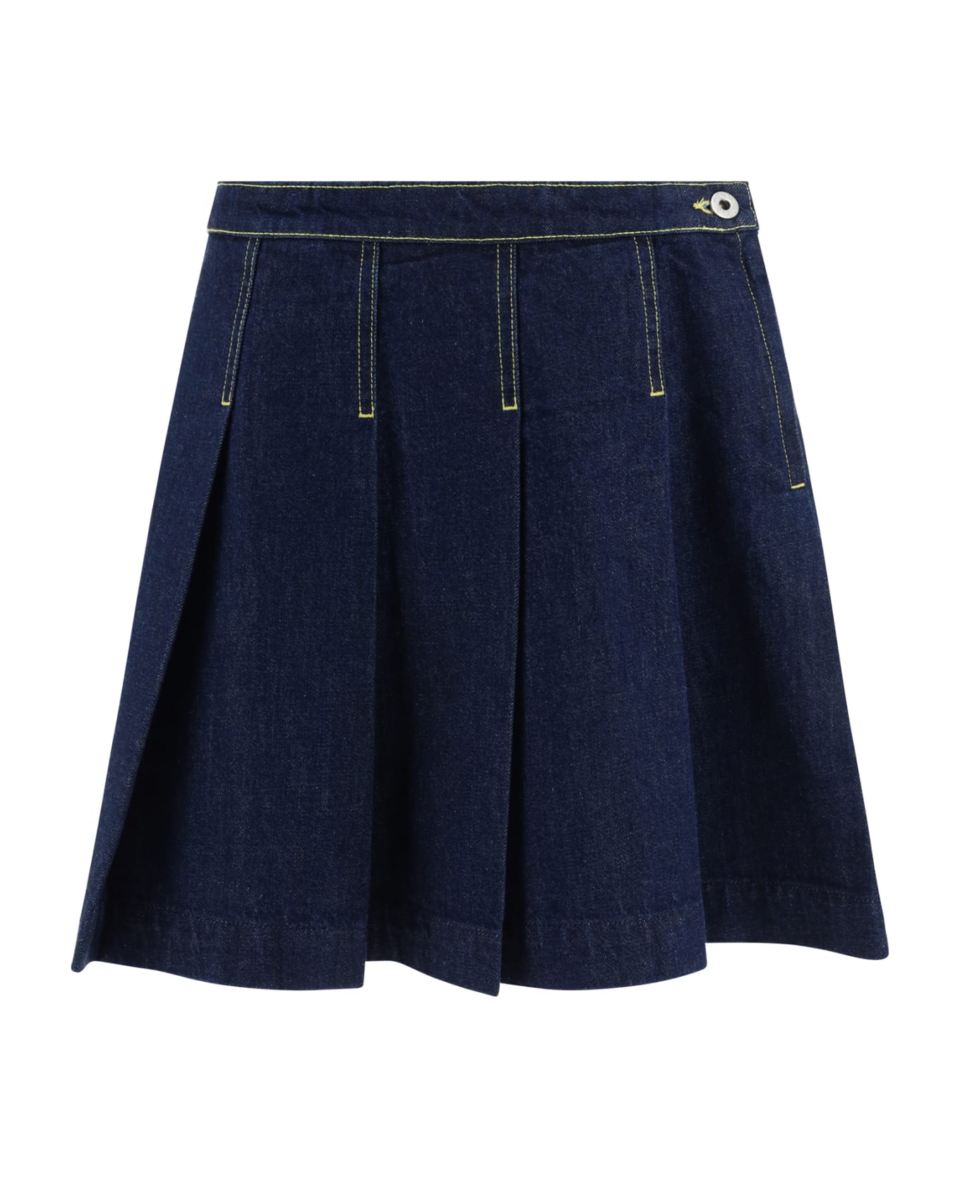 Kenzo Pleated Mini Skirt - Rinse Blue Denim