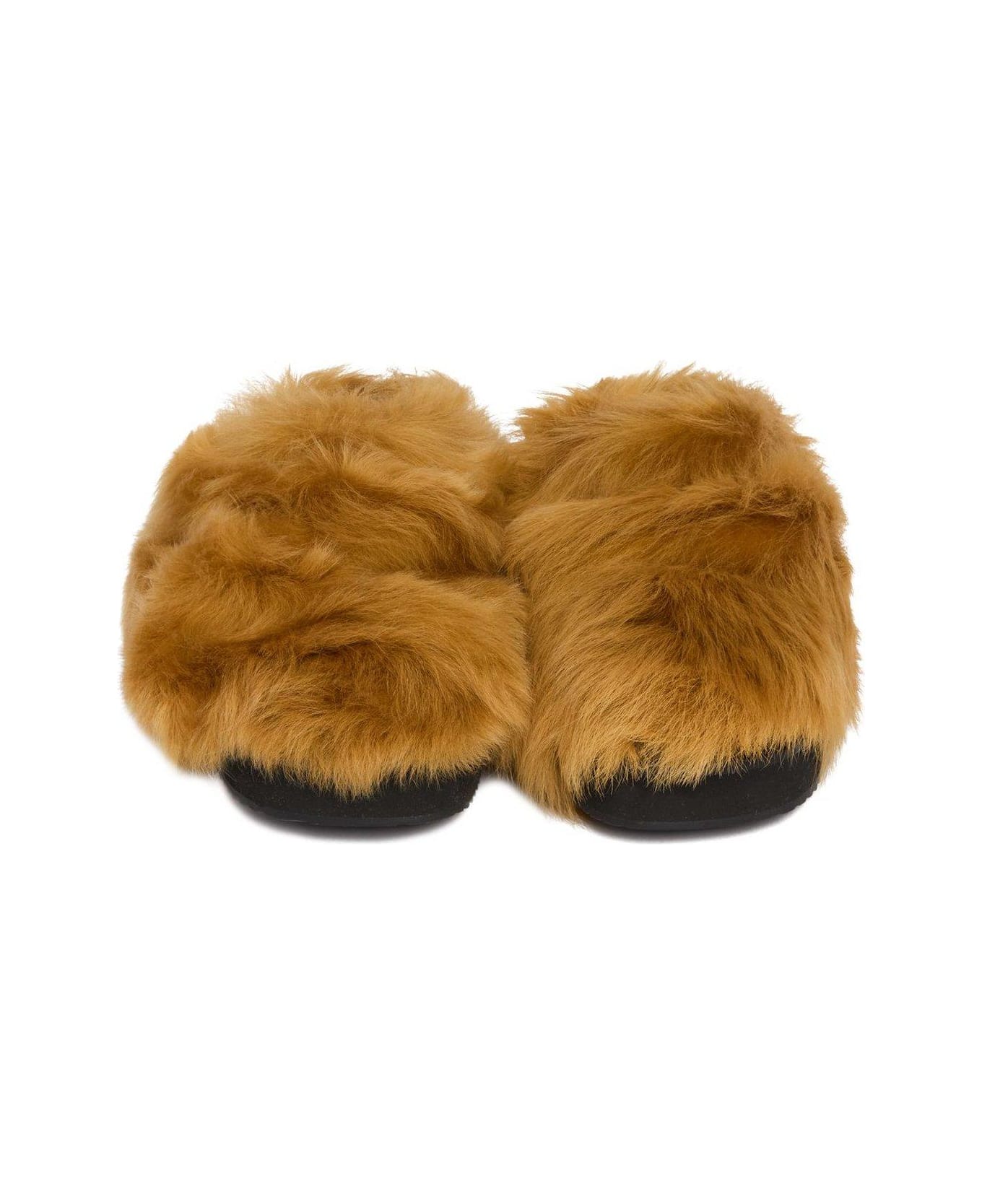 The Attico Fluffy Mini Robin Mules - BROWN