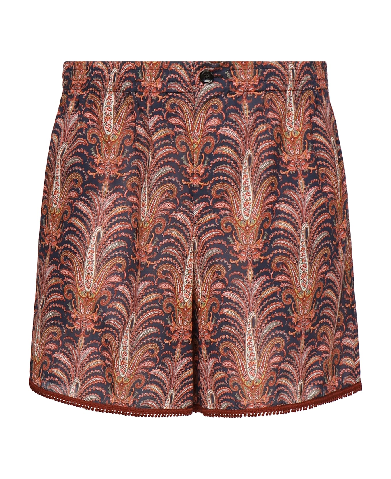 Valentino Garavani Cotton Shorts With Graphic Print - Red