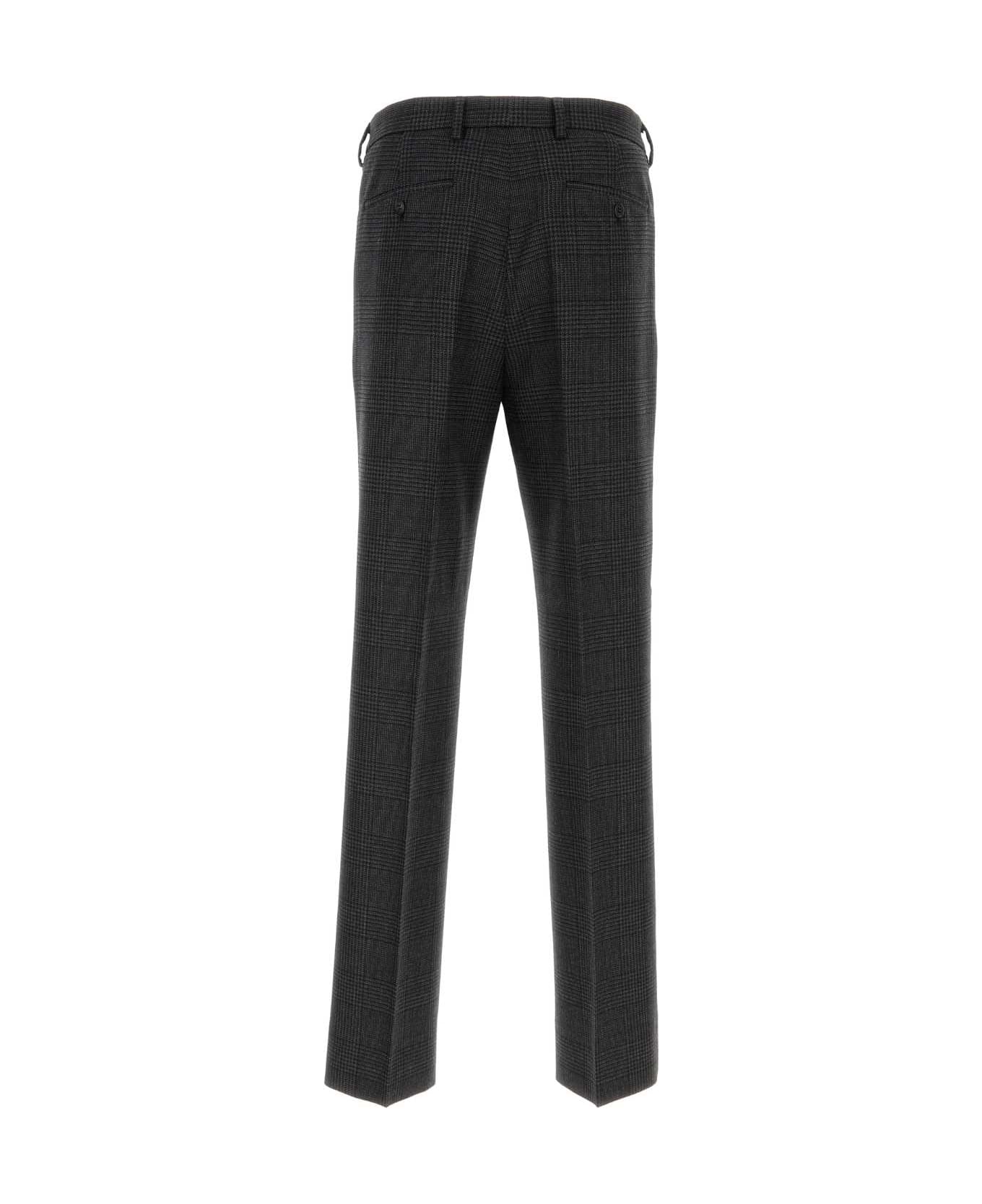 Prada Embroidered Wool Pant - ANTRACITE