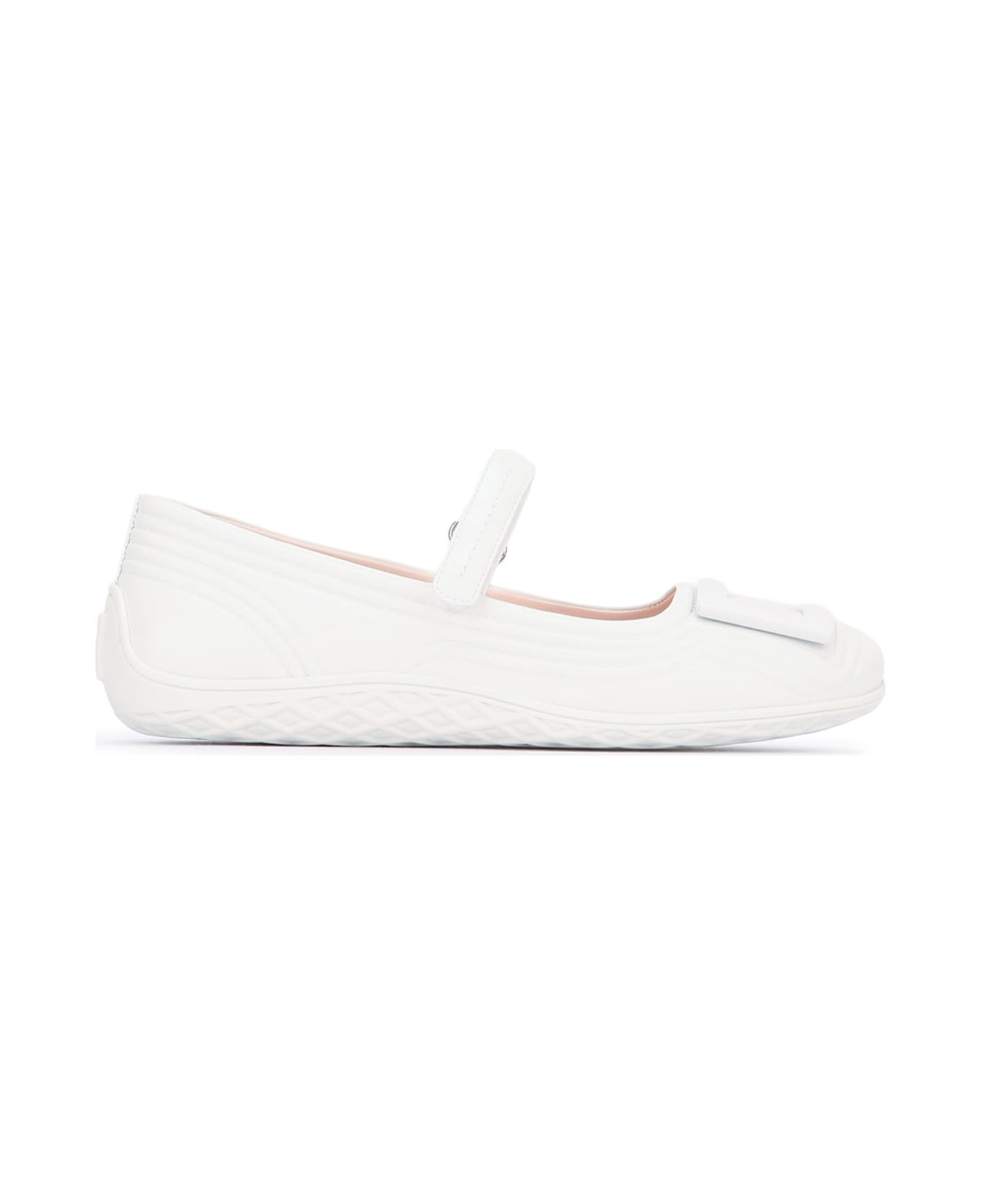 Roger Vivier Padded Stitching Strap Abs Ball - BIANCO