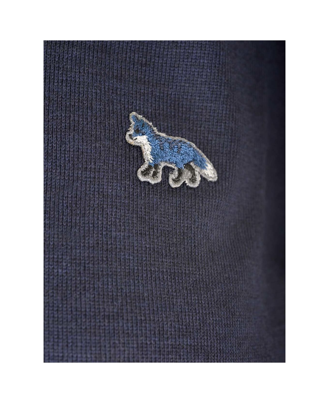Maison Kitsuné Blue Cardigan With Baby Fox Patch - Blue