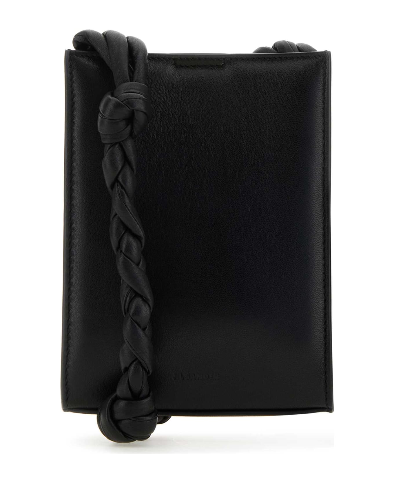 Jil Sander Black Leather Tangle Shoulder Bag - 001 クラッチバッグ