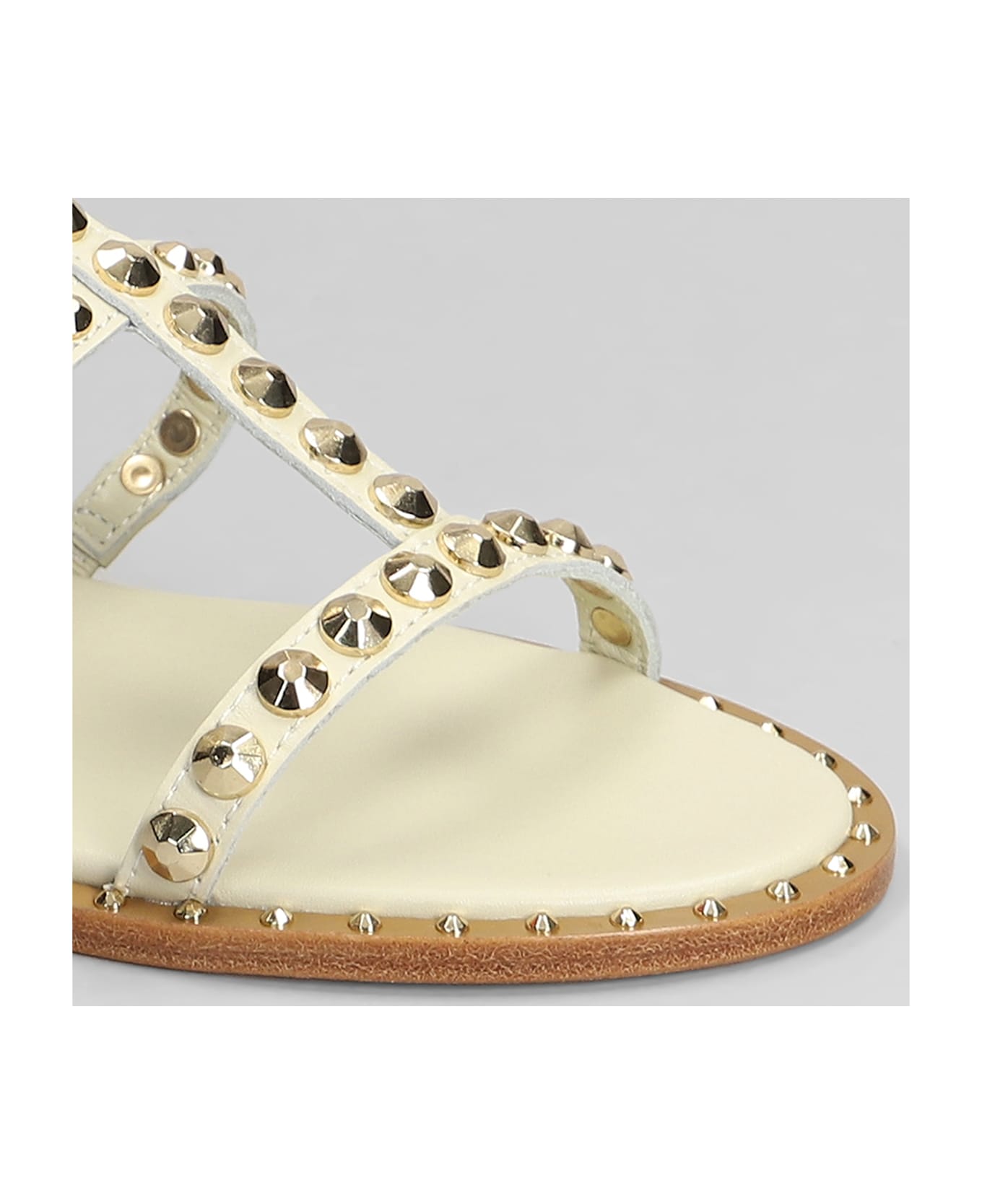 Ash Precious Flats In Beige Leather - beige