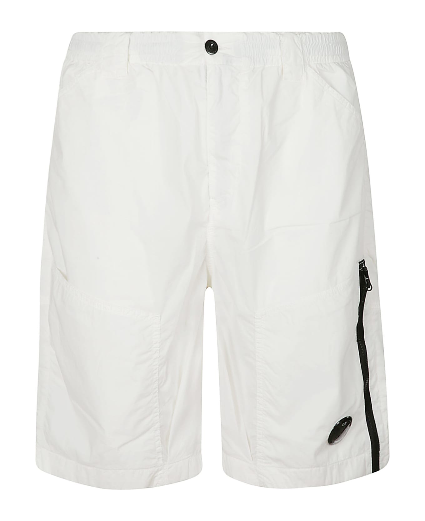 C.P. Company 50 Fili Stretch Cargo Shorts - Gauze White ショートパンツ