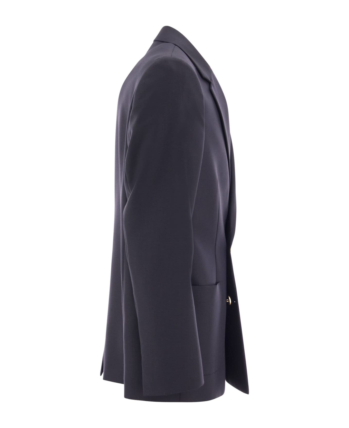 PT01 Double-breasted Jacket In Wool Blend - Navy
