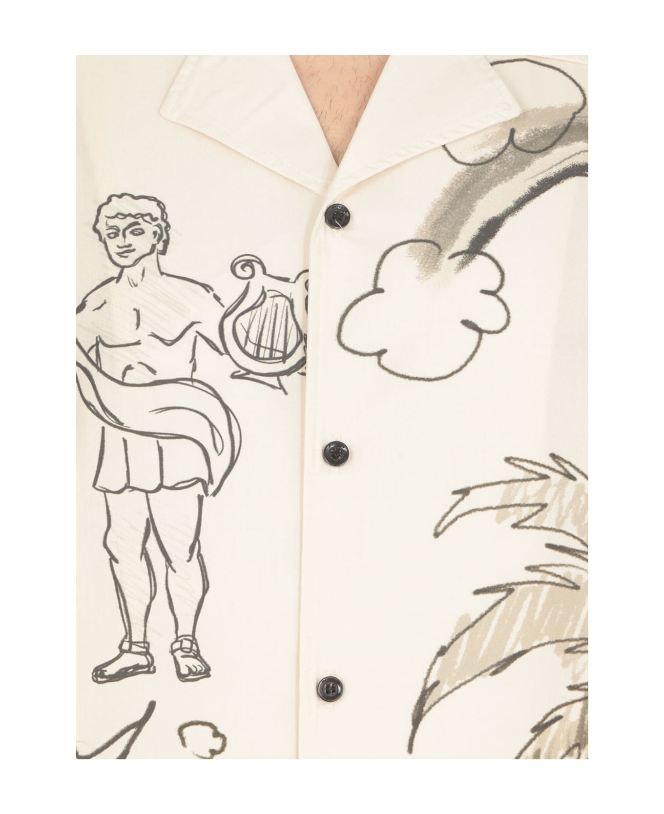 Barrow Cotton Shirt With Print - Ivory