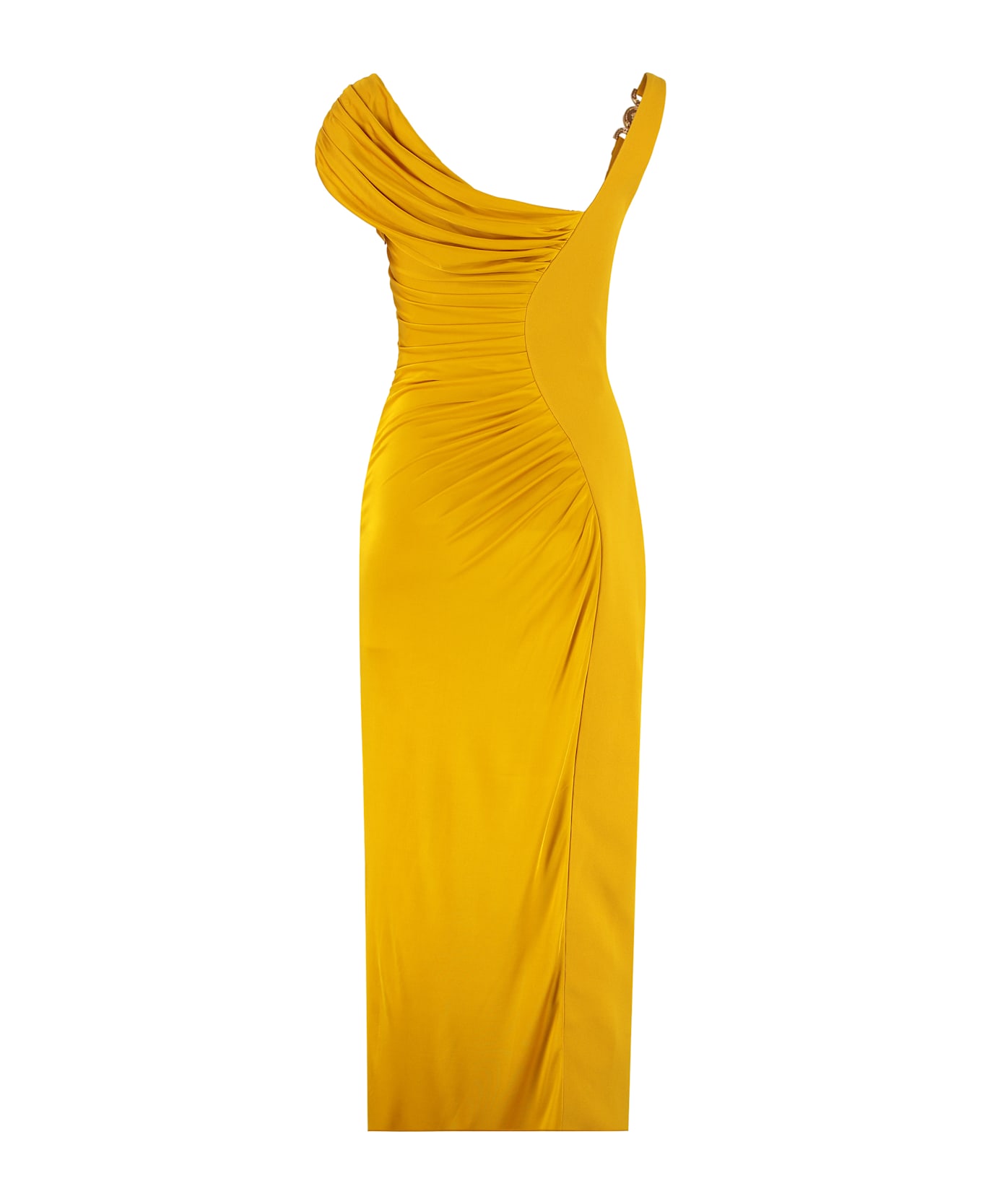 Versace Medusa 95 Draped Dress - Ocher
