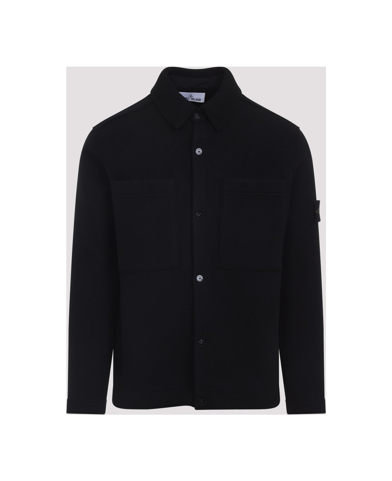 Stone Island Virgin Wool Cardigan - Black