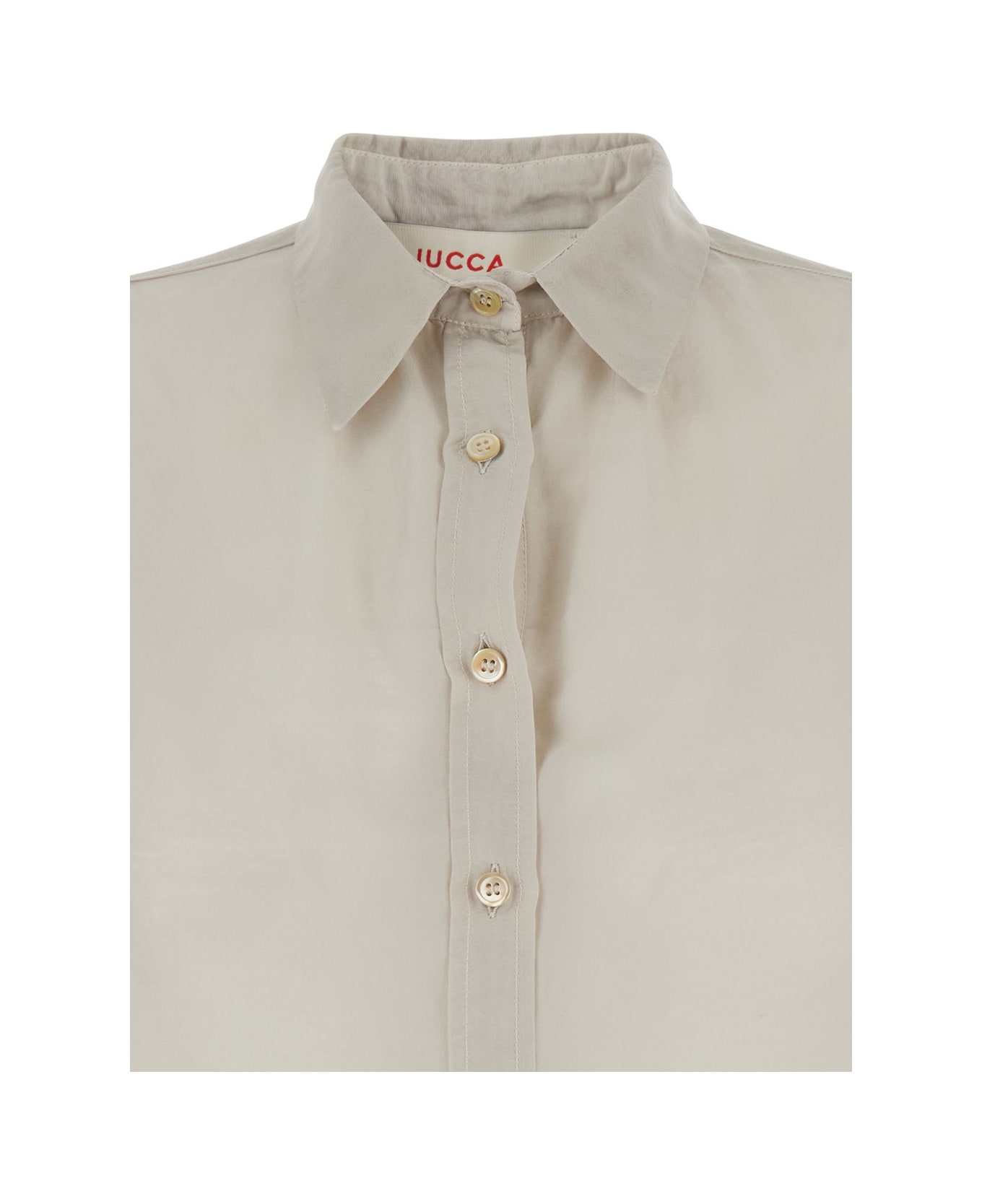 Jucca Beige Shirt With Classic Collar And Button Closure In Cotton And Silk Blend Woman - Beige