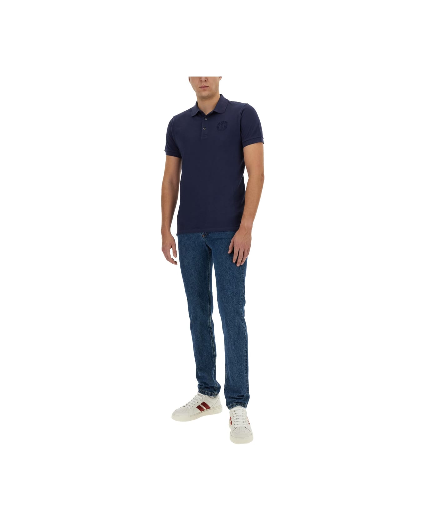 Bally Polo Shirt With Embroidery - BLUE
