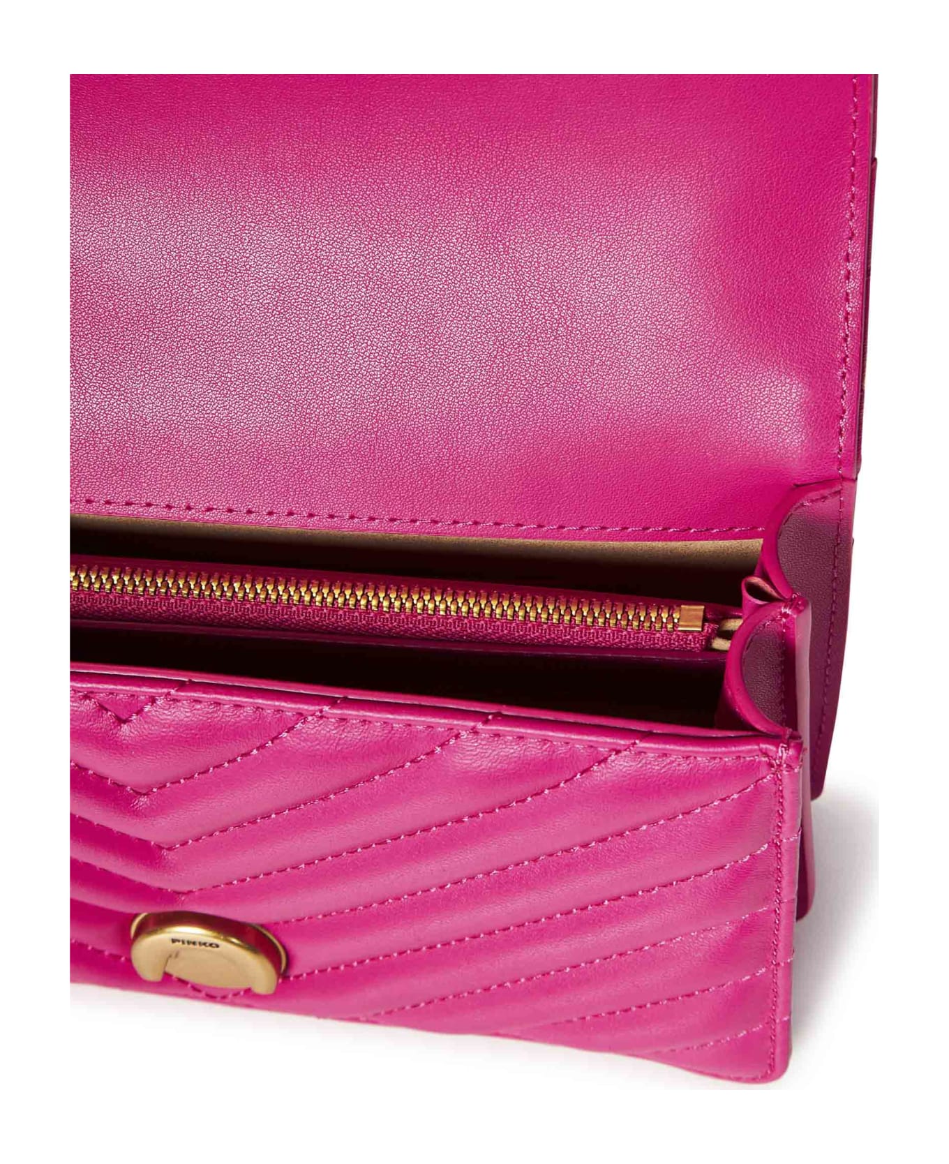 Pinko Mini Love Bag One Chevron Shoulder Bag - Fuchsia