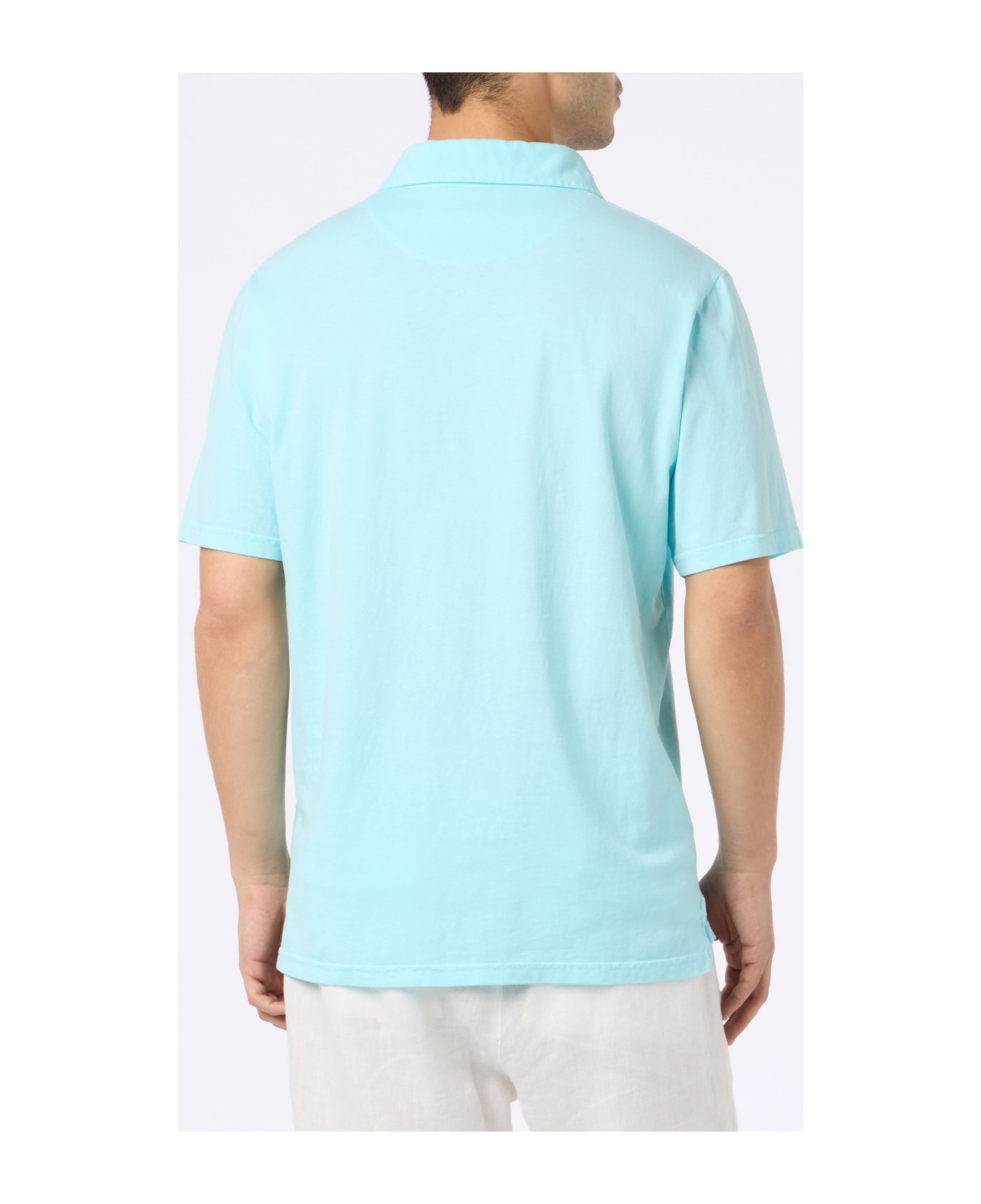 MC2 Saint Barth Man Water Green Cotton Jersey Polo Shirt Brighton - GREEN