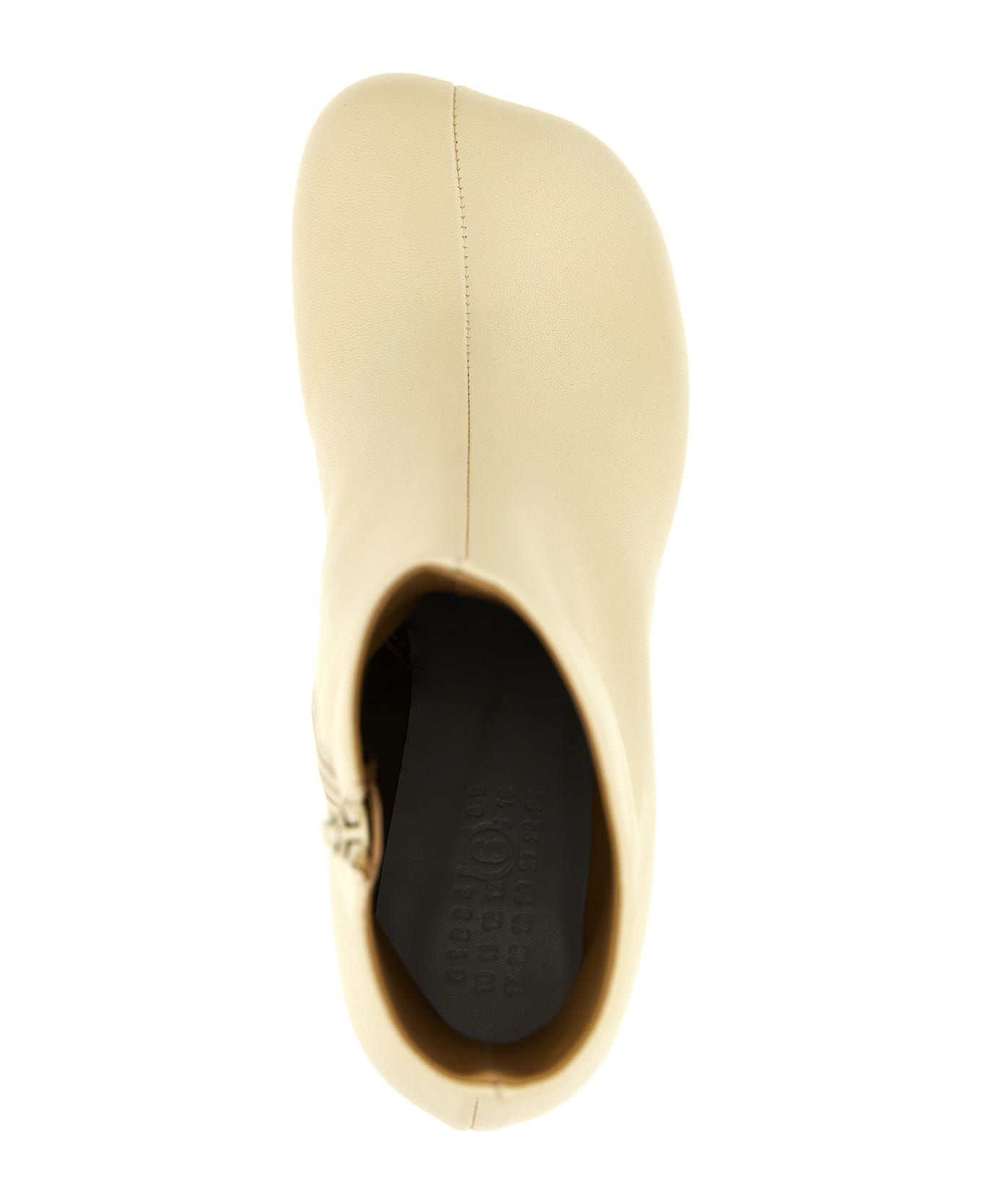 MM6 Maison Margiela Leather Ankle Boots - IVORY