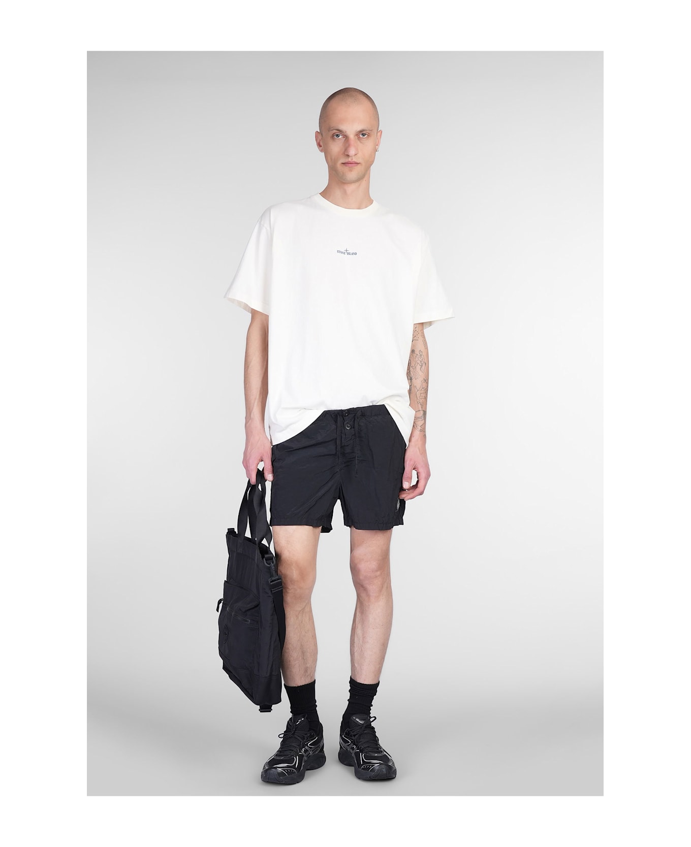 Stone Island Beachwear In Black Polyamide - black