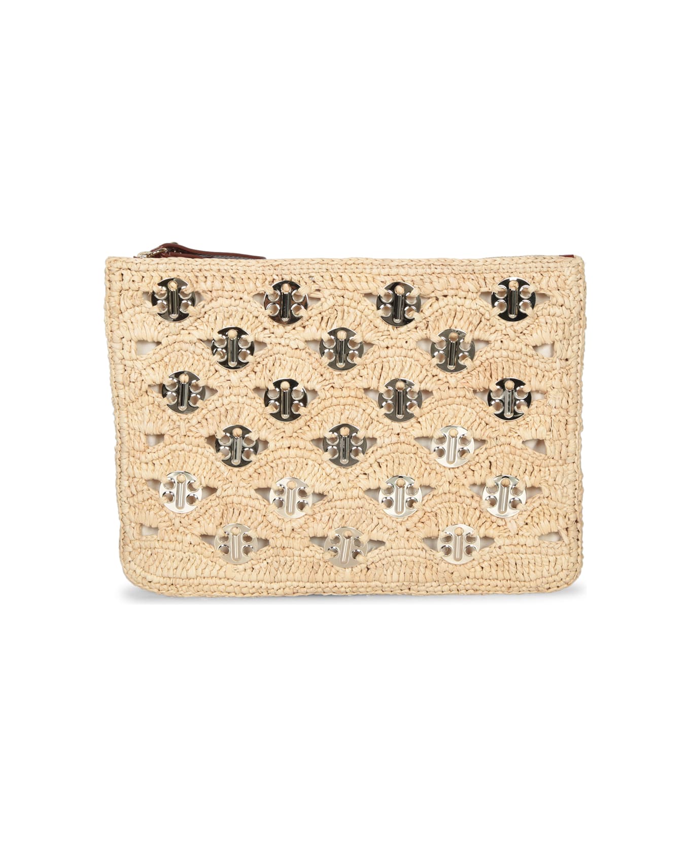 Paco Rabanne Gold Raffia Pouch Bag - Metallic