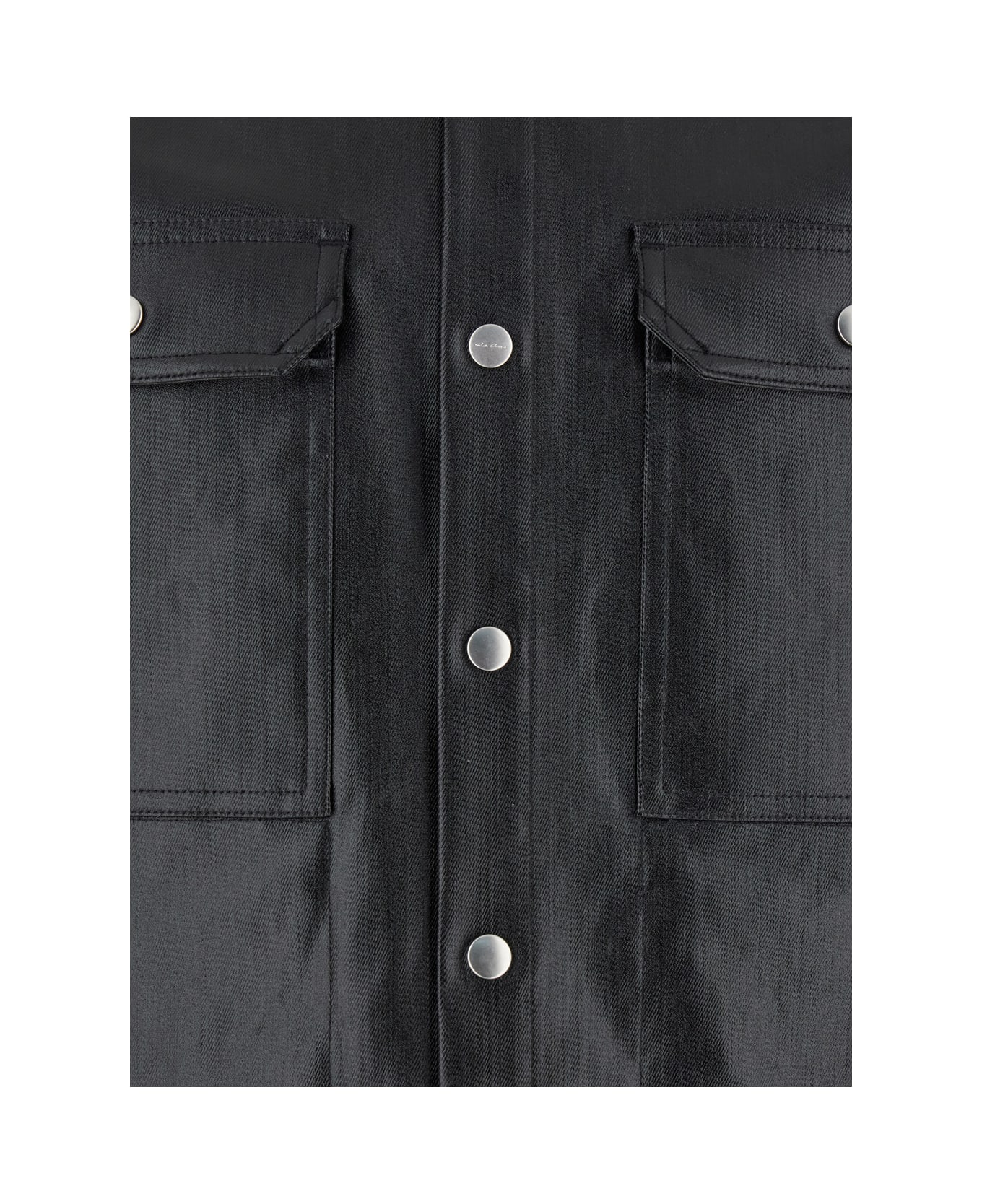 Rick Owens Black Jacket With Patch Pockets On The Chest In Cotton Blend Man - Black