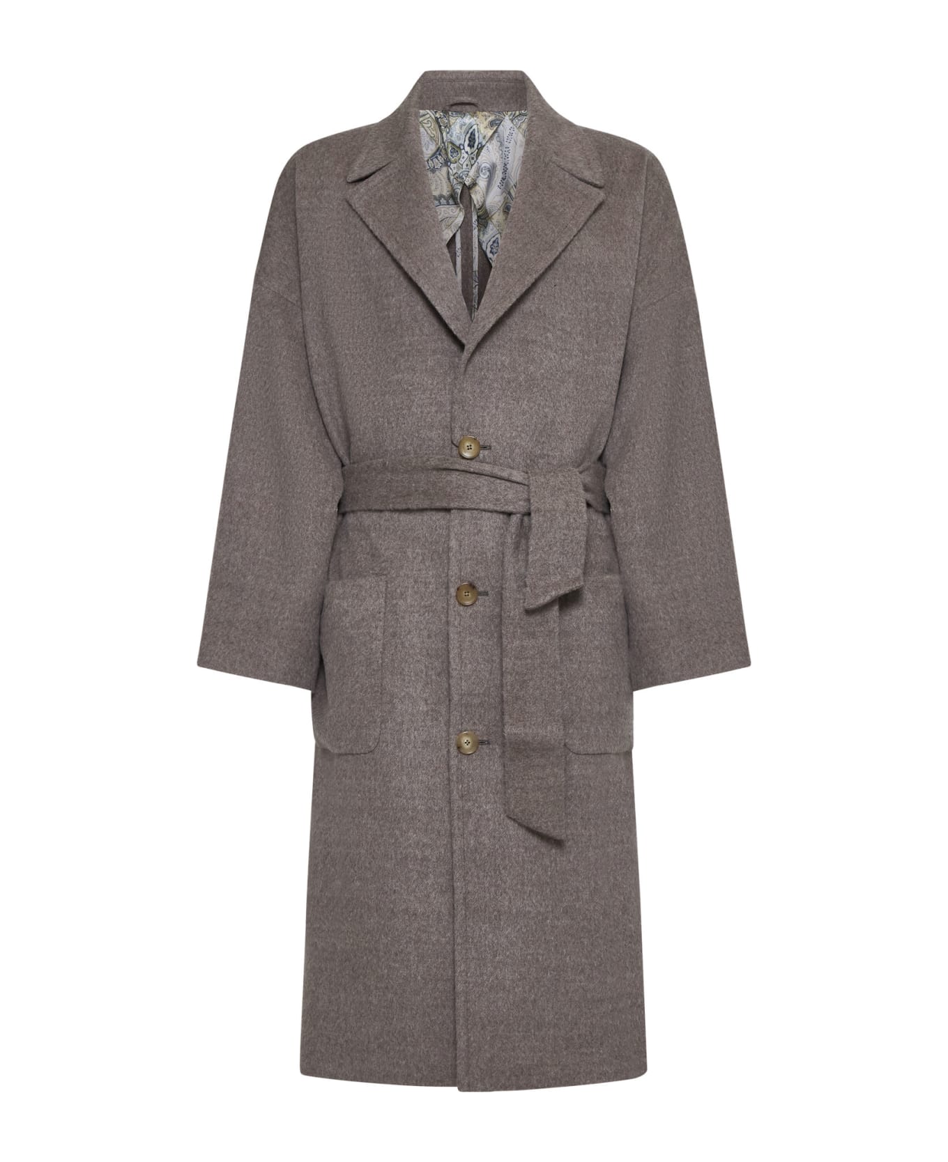 Etro Single-breasted Wool Coat - Dove Grey