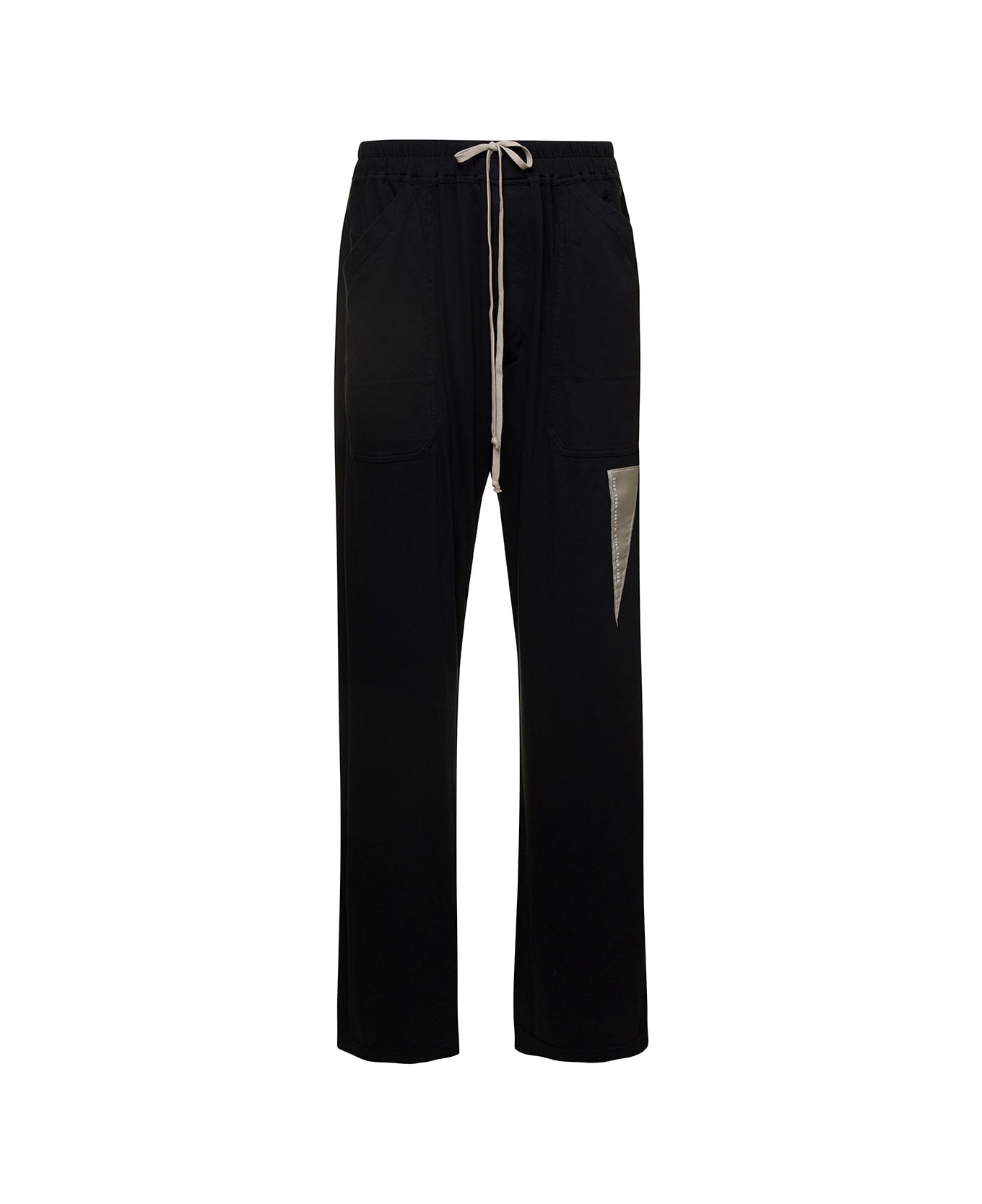 DRKSHDW Black Jogger Pants With Overiszed Pockets And Logo Patch In