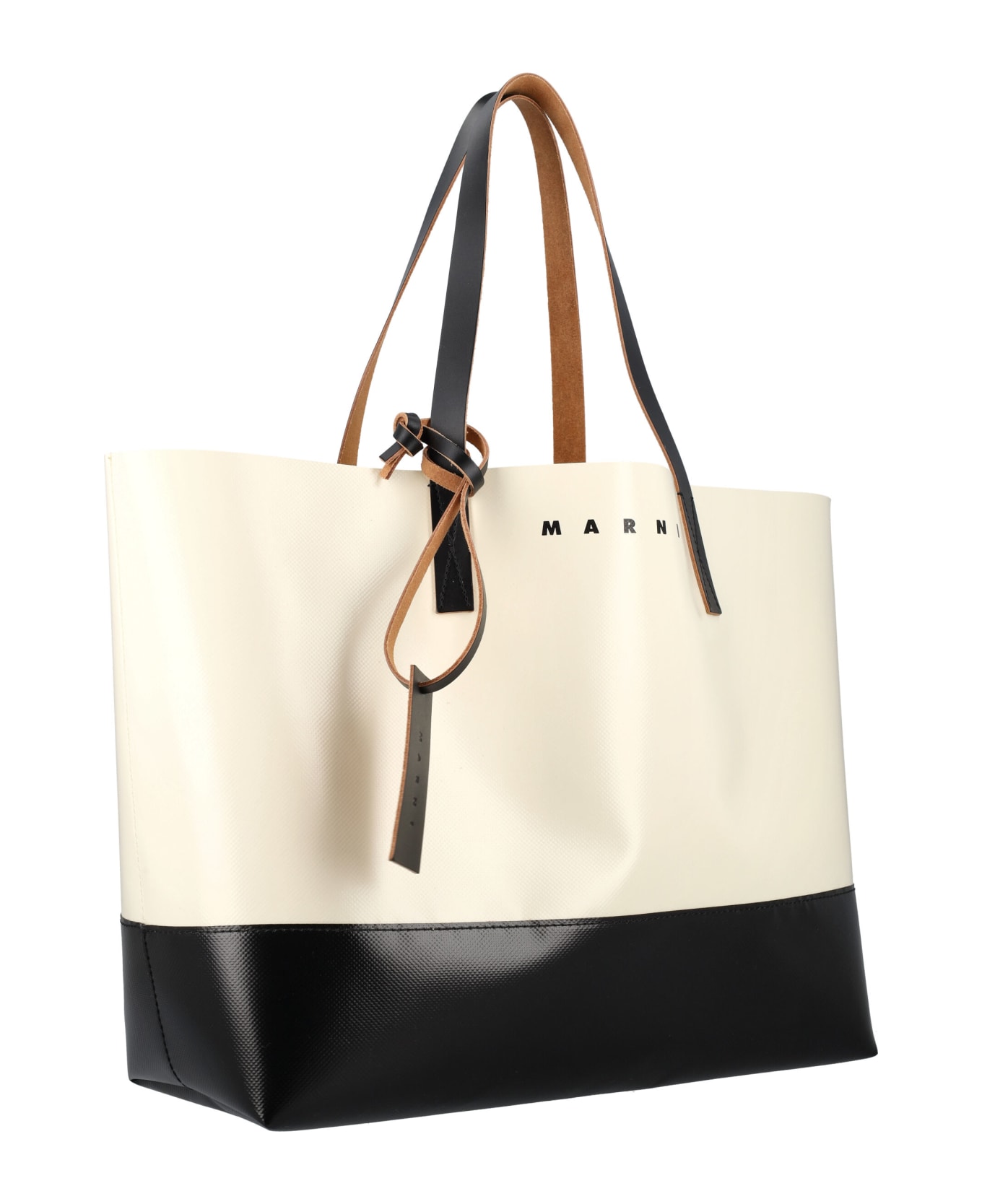 Marni Two-tone Tribeca Shopping Bag - WHITE/BLACK