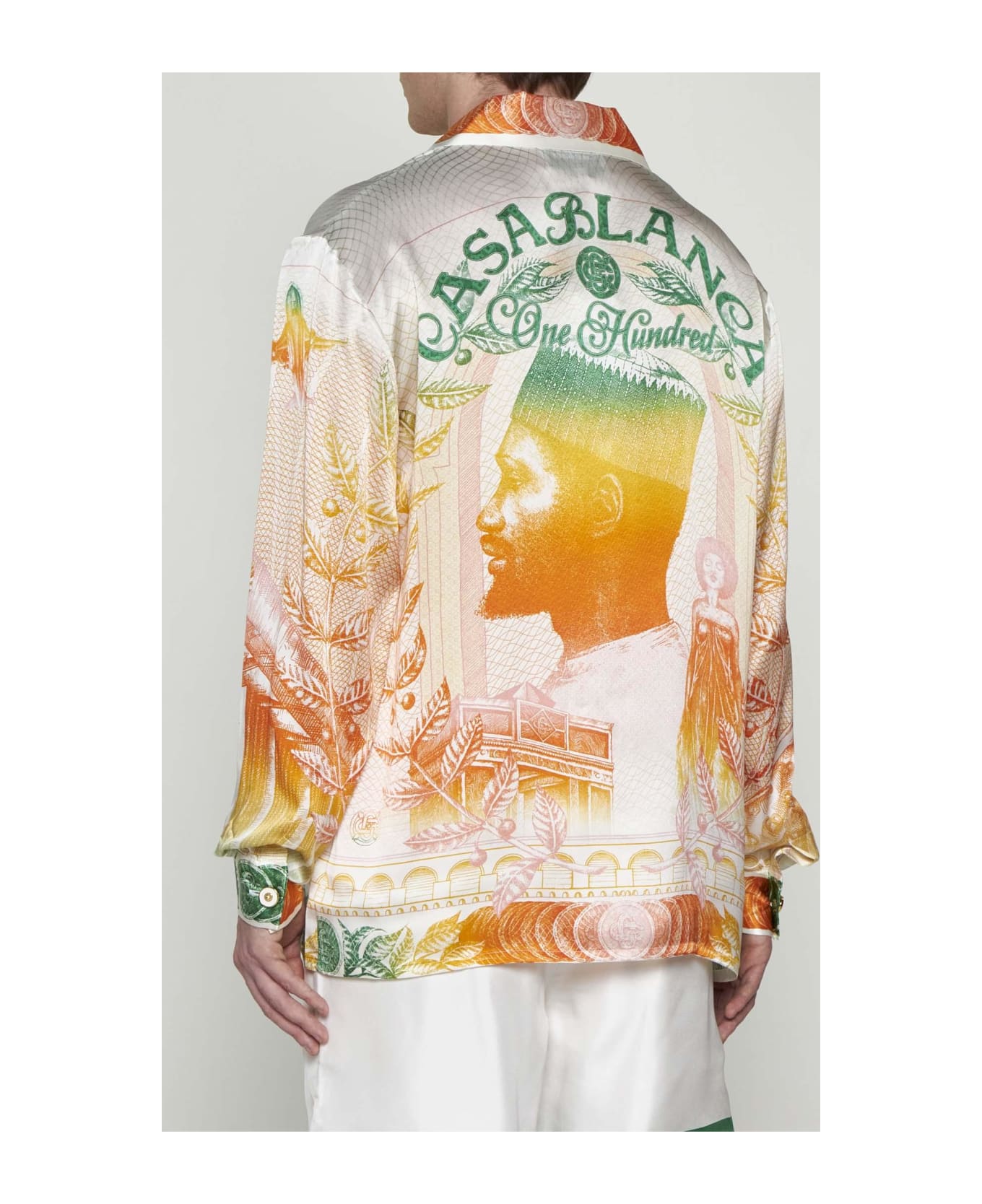 Casablanca La Monnae Silk Shirt - ORANGE