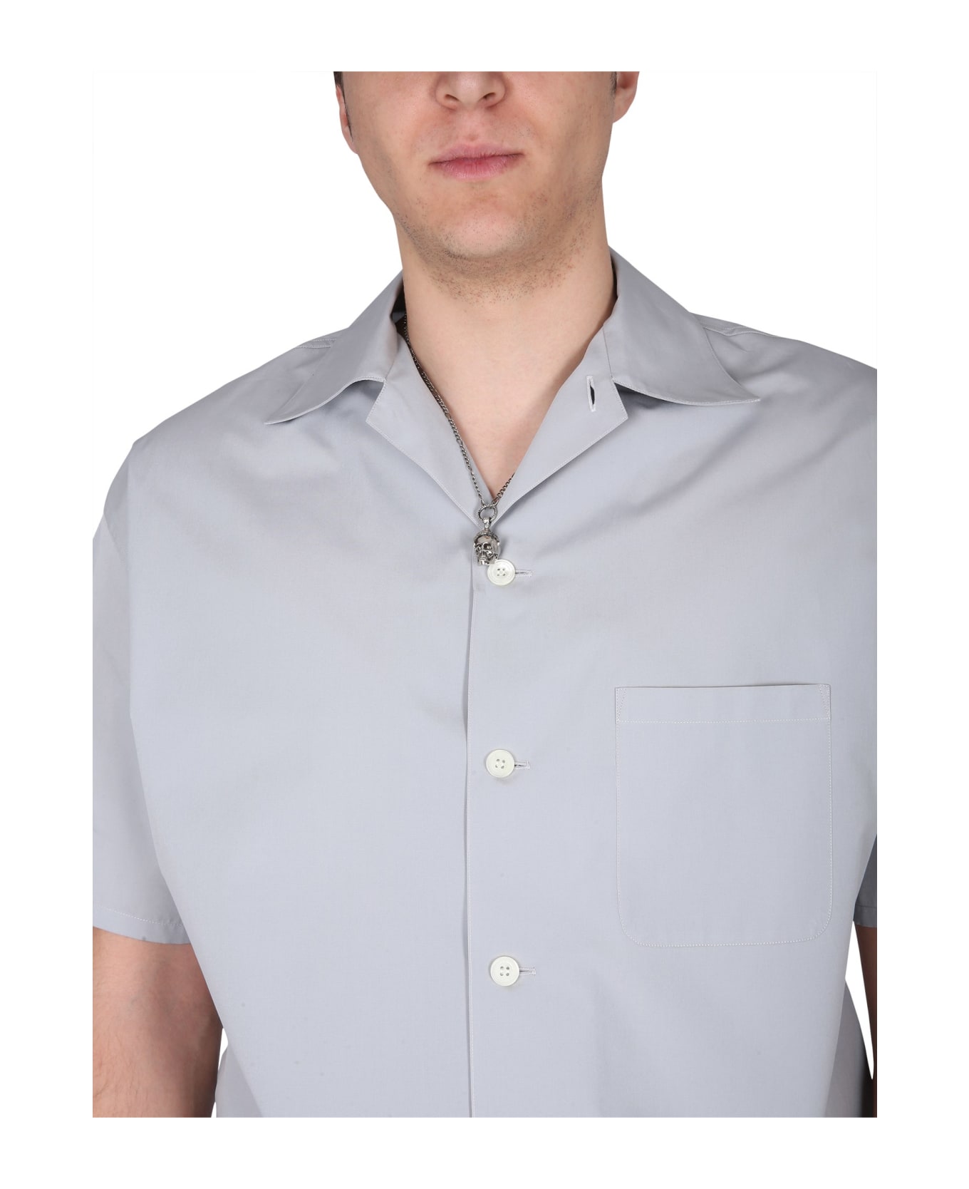 Alexander McQueen Rear Logo Print Formal Shirt - Grigio シャツ