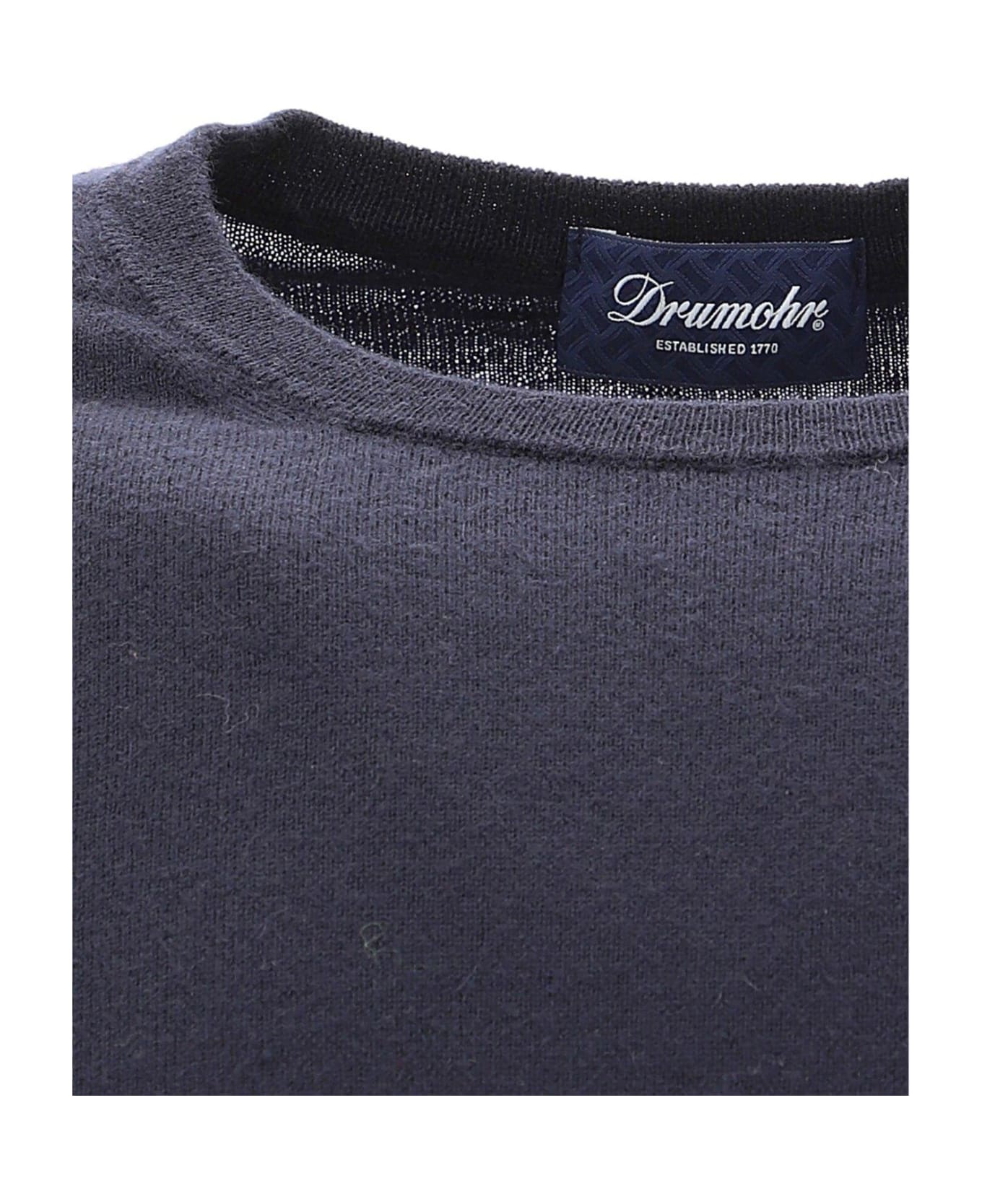 Drumohr Long Sleeved Crewneck Jumper Sweater - BLU SCURO
