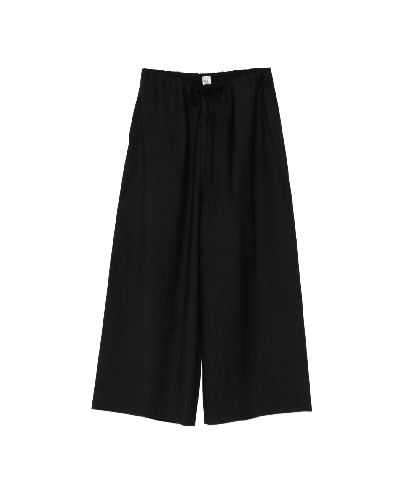 Totême Wool Drawstring Trousers - Black