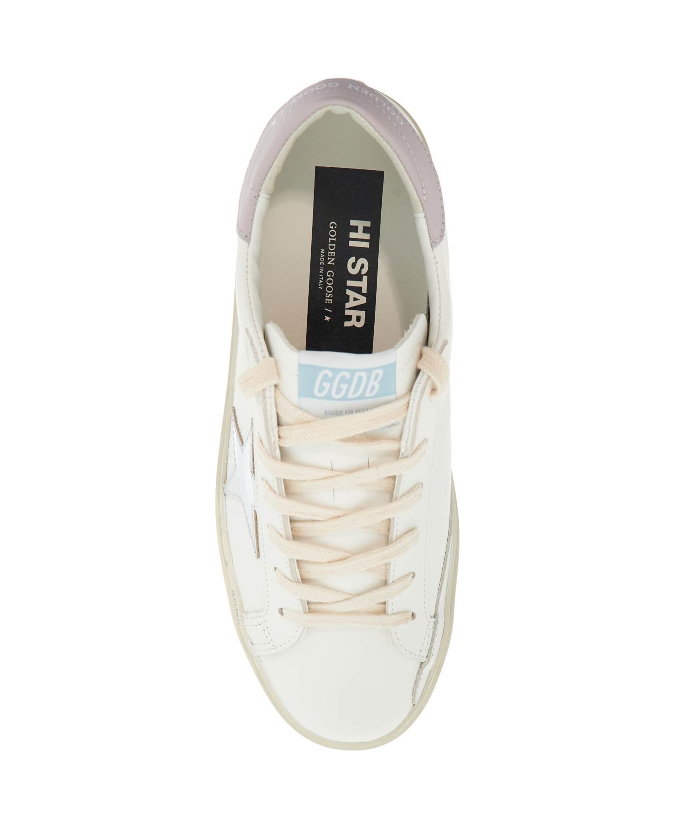 Golden Goose Hi Star Sneakers - WHITE/SILVER/LILAC (White)