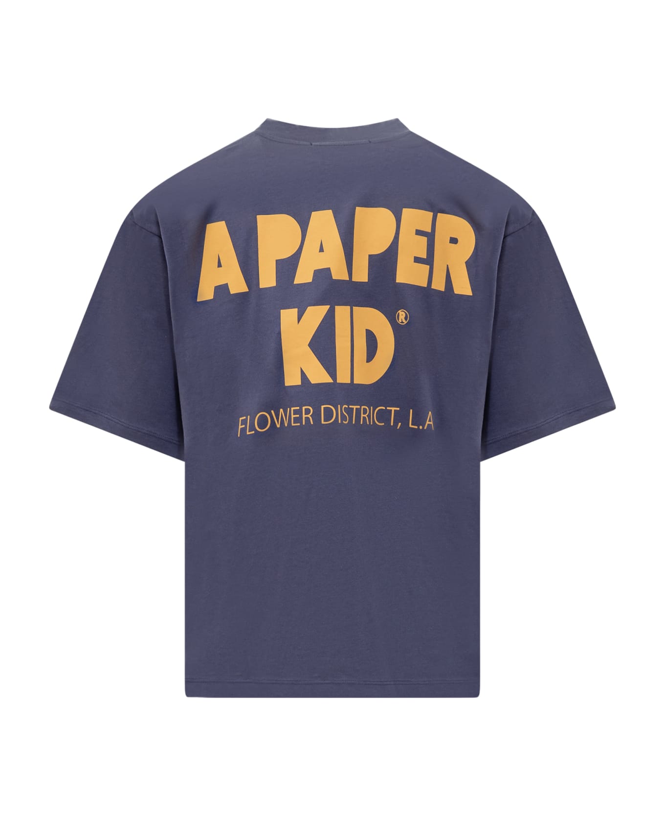 A Paper Kid Logo Print T-shirt - NAVY