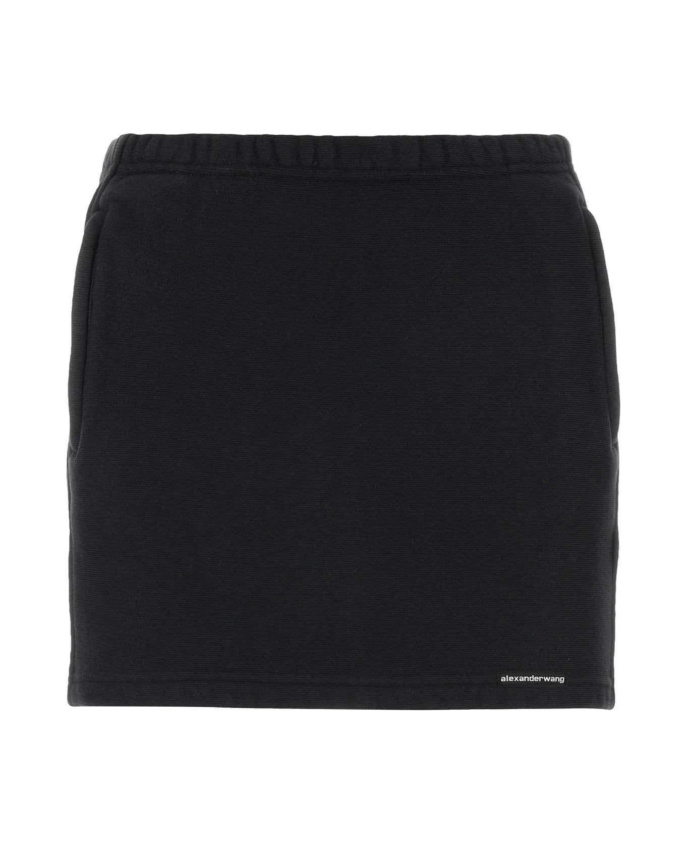 T by Alexander Wang Slate Cotton Mini Skirt - BLACK