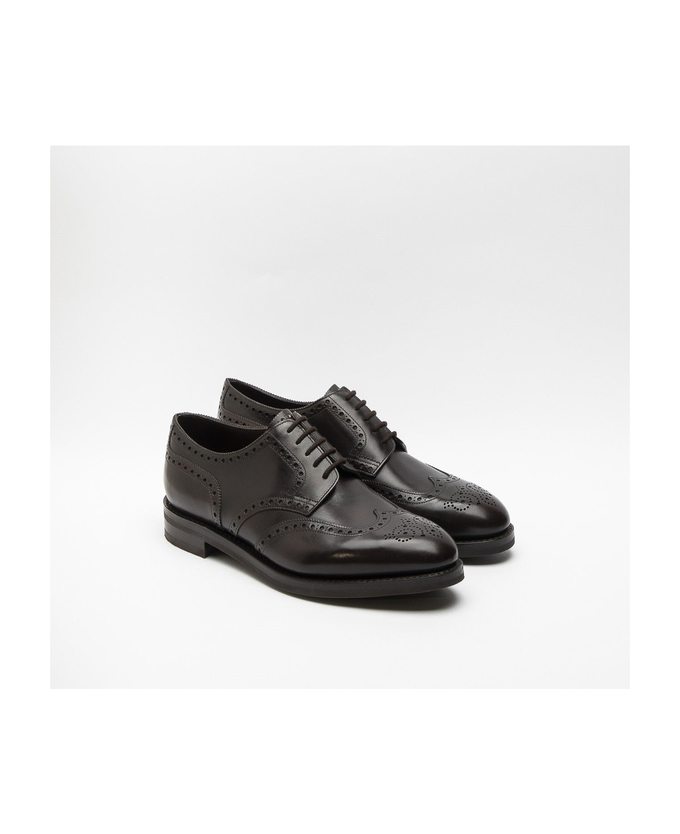 John Lobb Hayle Dark Brown Misty Calf Derby Shoe - Marrone