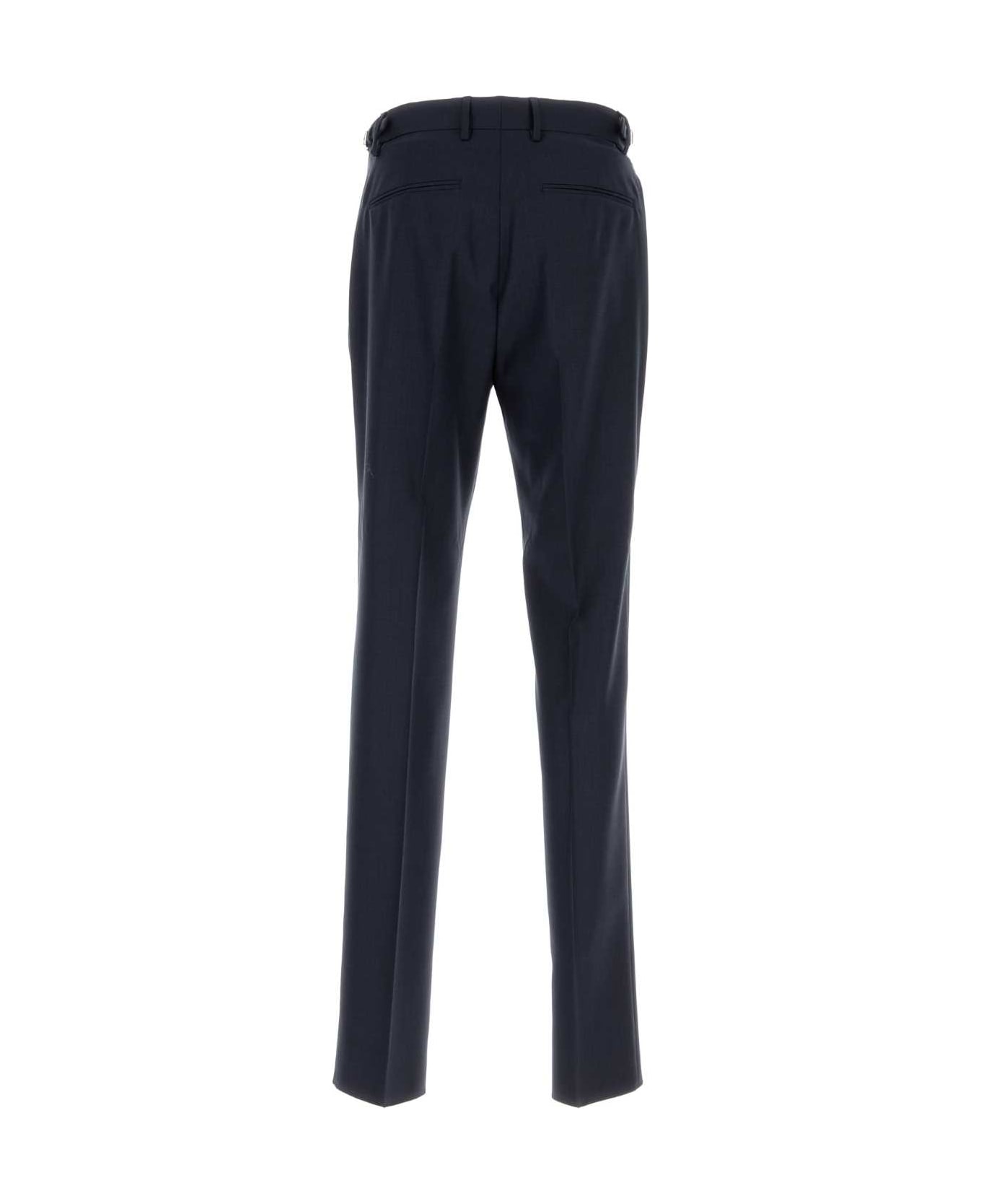 Versace Dark Blue Wool Pant - INKBLUE ボトムス