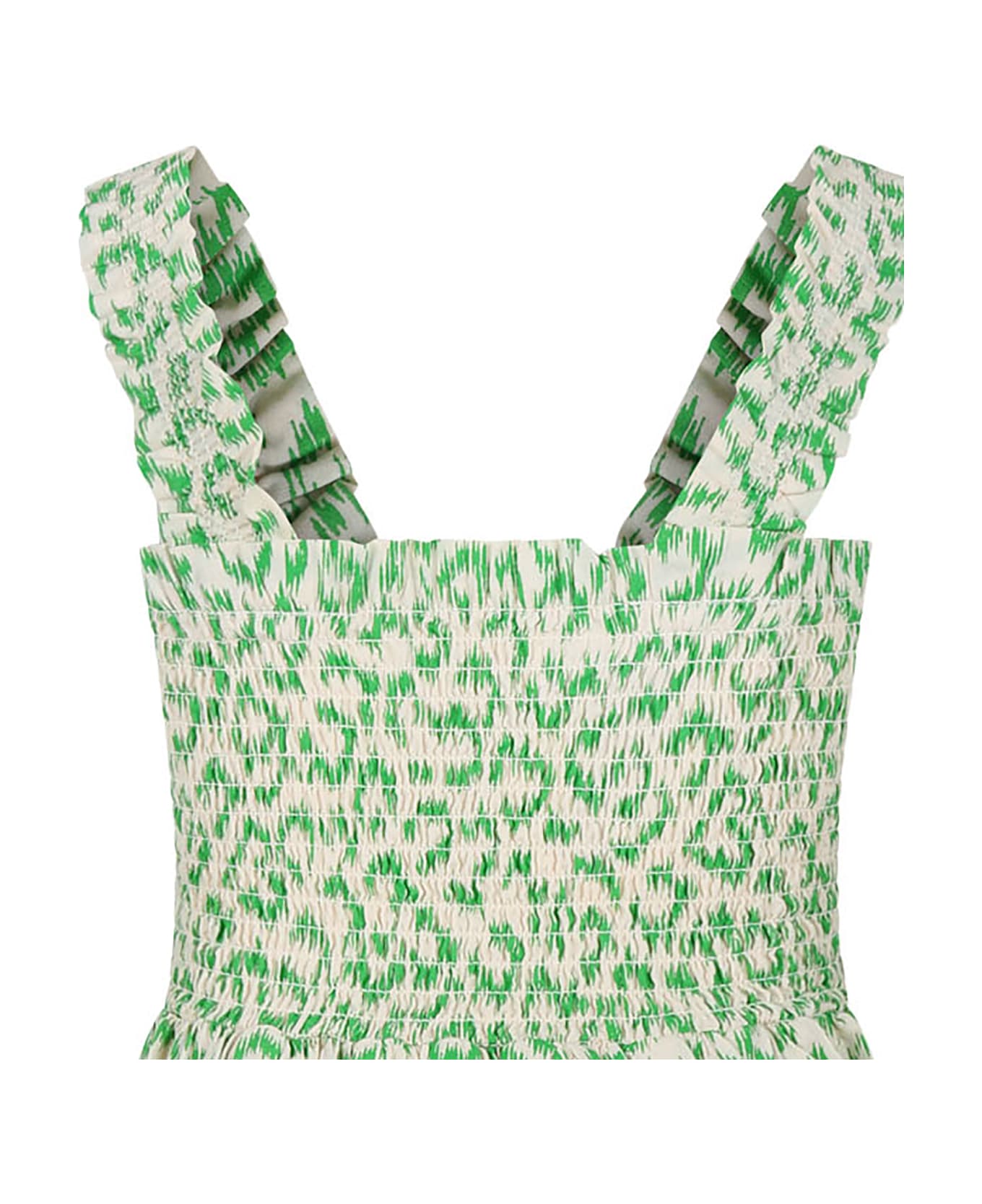 Molo Green Dress For Girl With Print - Green