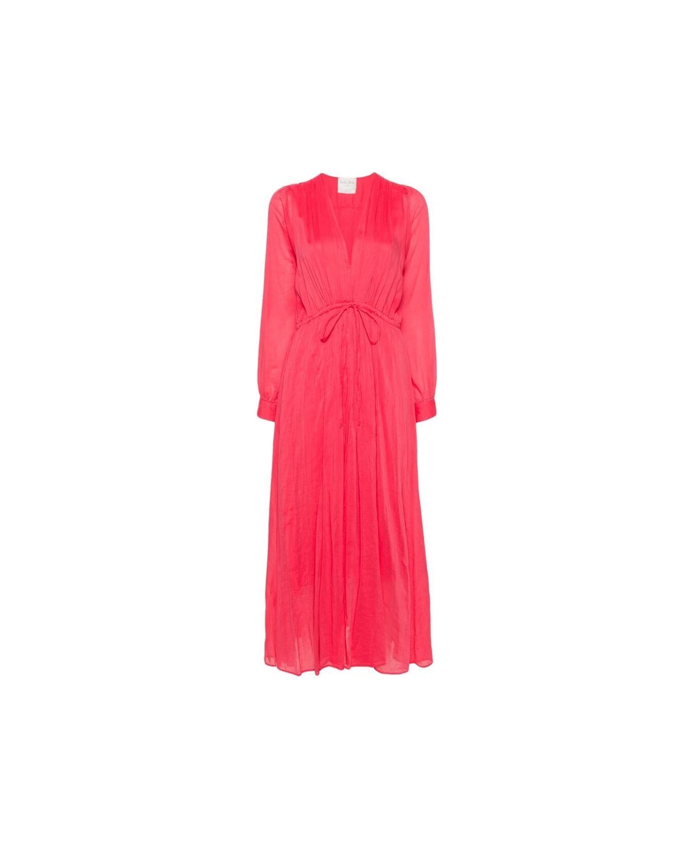 Forte_Forte Long-sleeved Maxi Dress - Red