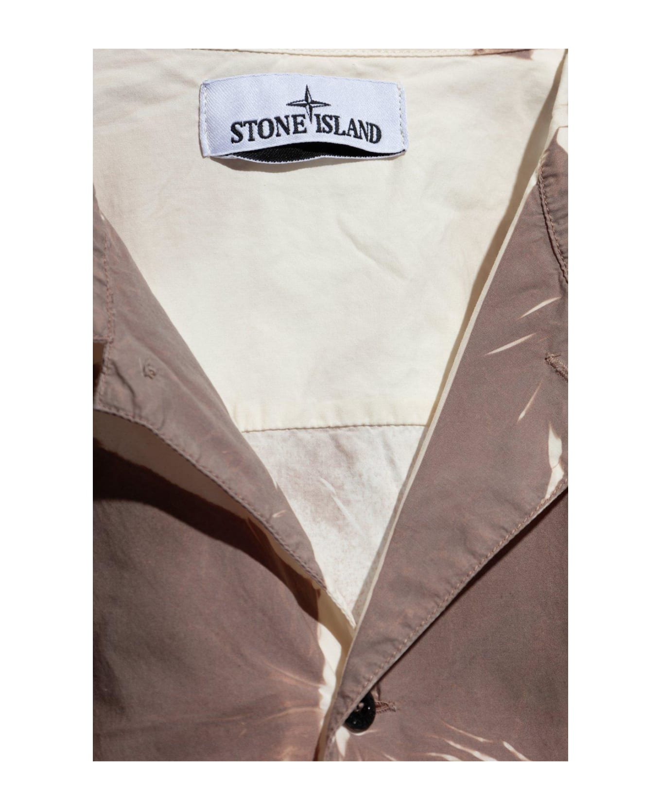 Stone Island Logo Printed Short-sleeved Shirt - Tortora
